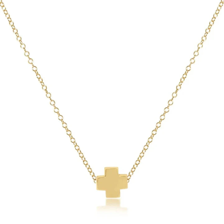 16" Gold Signature Cross Gold Necklace