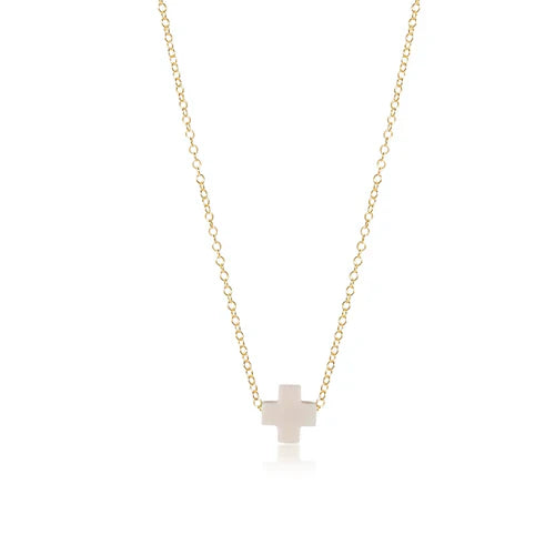 16" Off White Signature Cross Gold Necklace