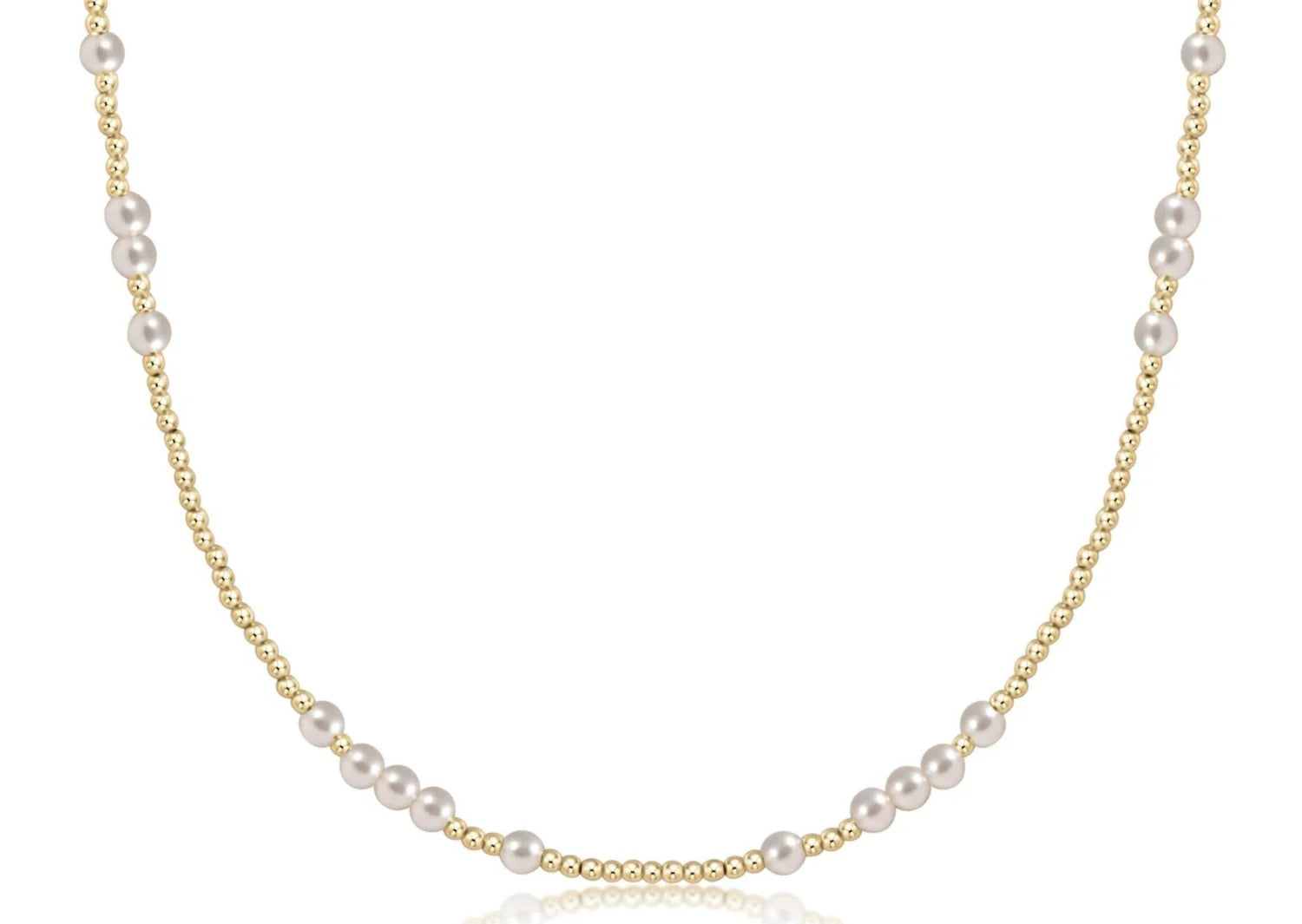15" 4mm Gold Hope Unwritten Pearl Beaded Choker