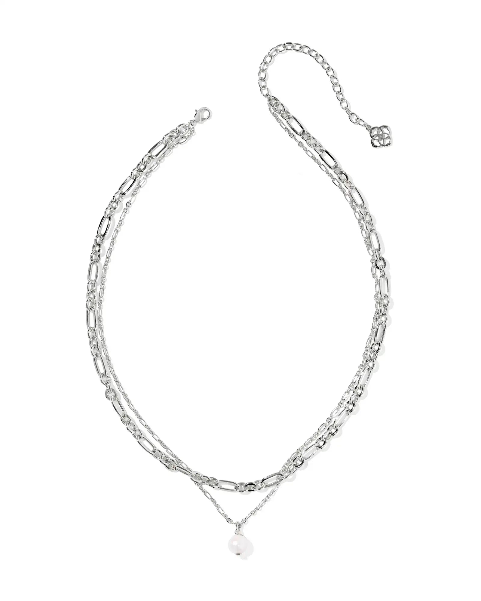 Ashton Fish Water Pearl Silver Multi Strand Necklace