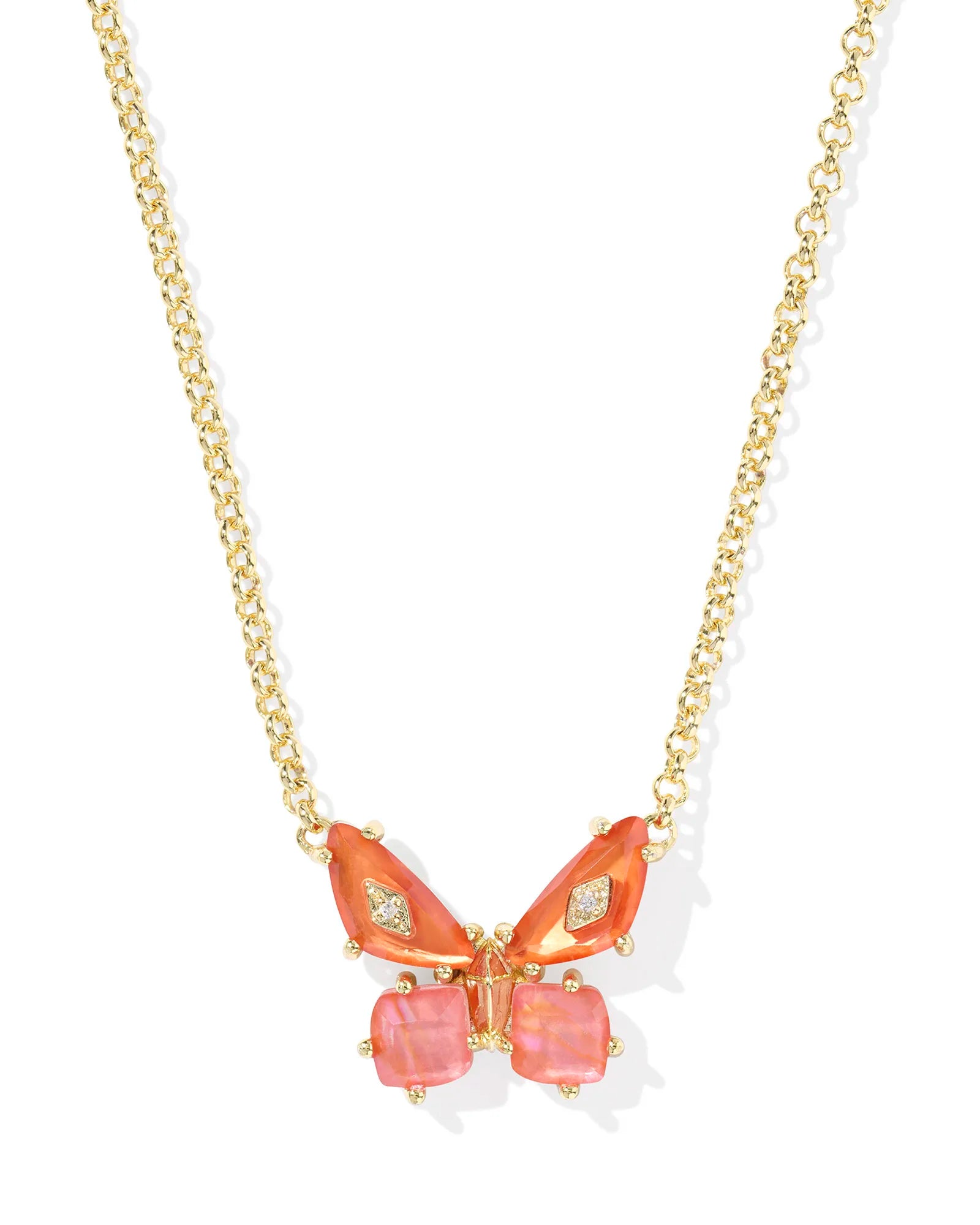 Golden Bianca Orange Butterfly Pendant