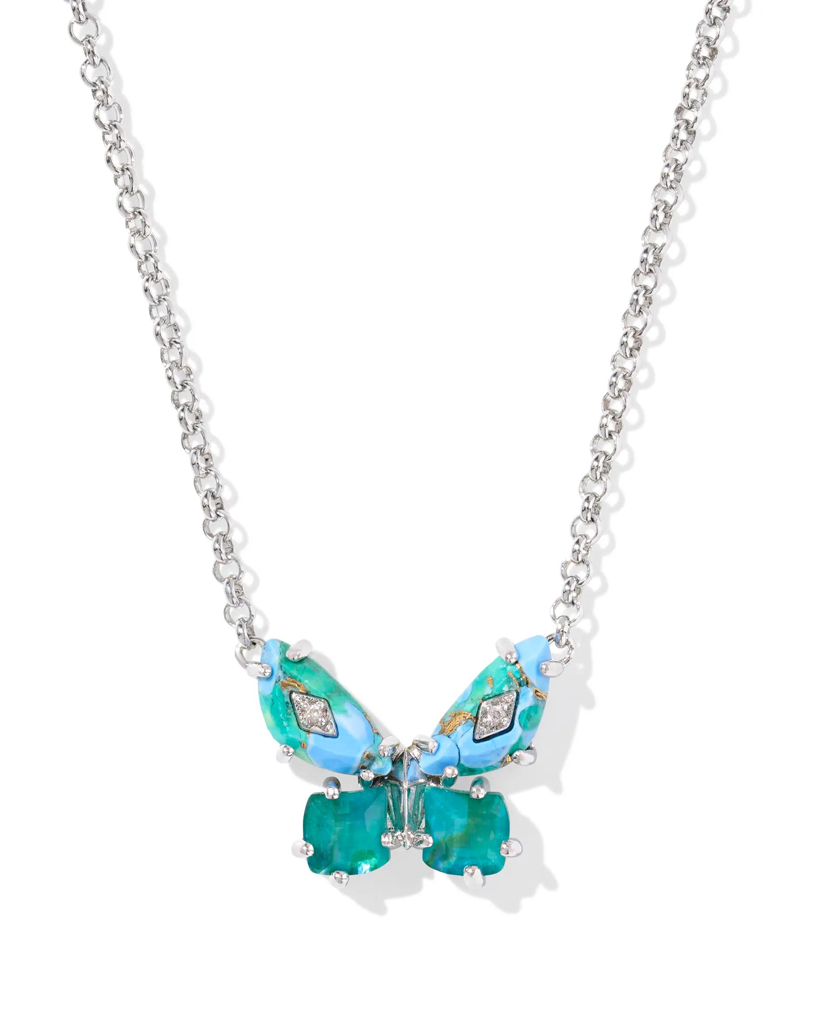Bianca Aqua Mix Butterfly Pendant