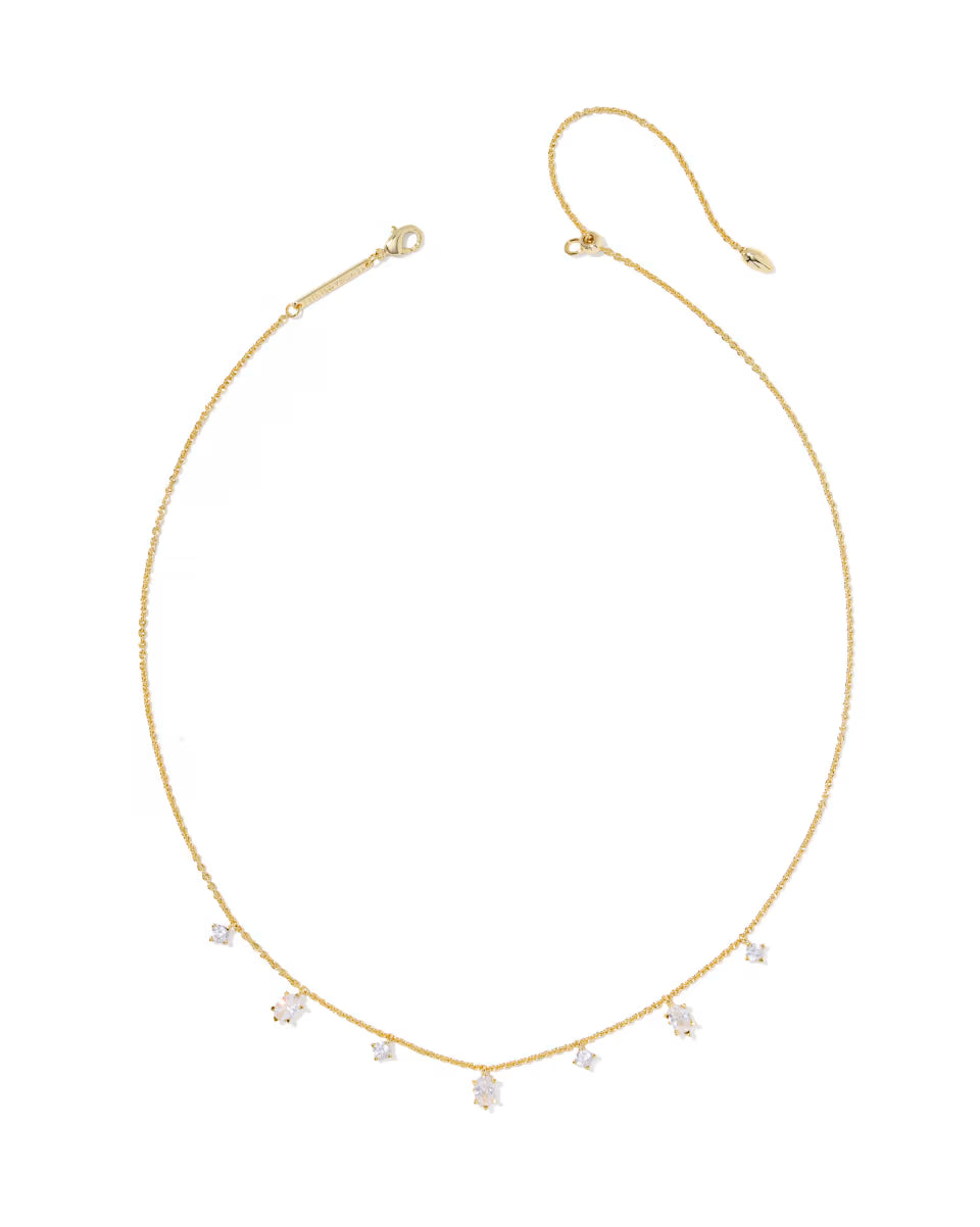 Cailin White CZ Gold Delicate Strand Necklace