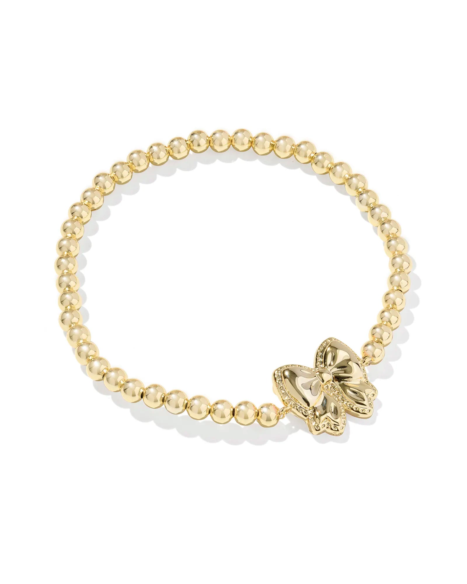 Haley Ivory Bow Gold Stretch Bracelet