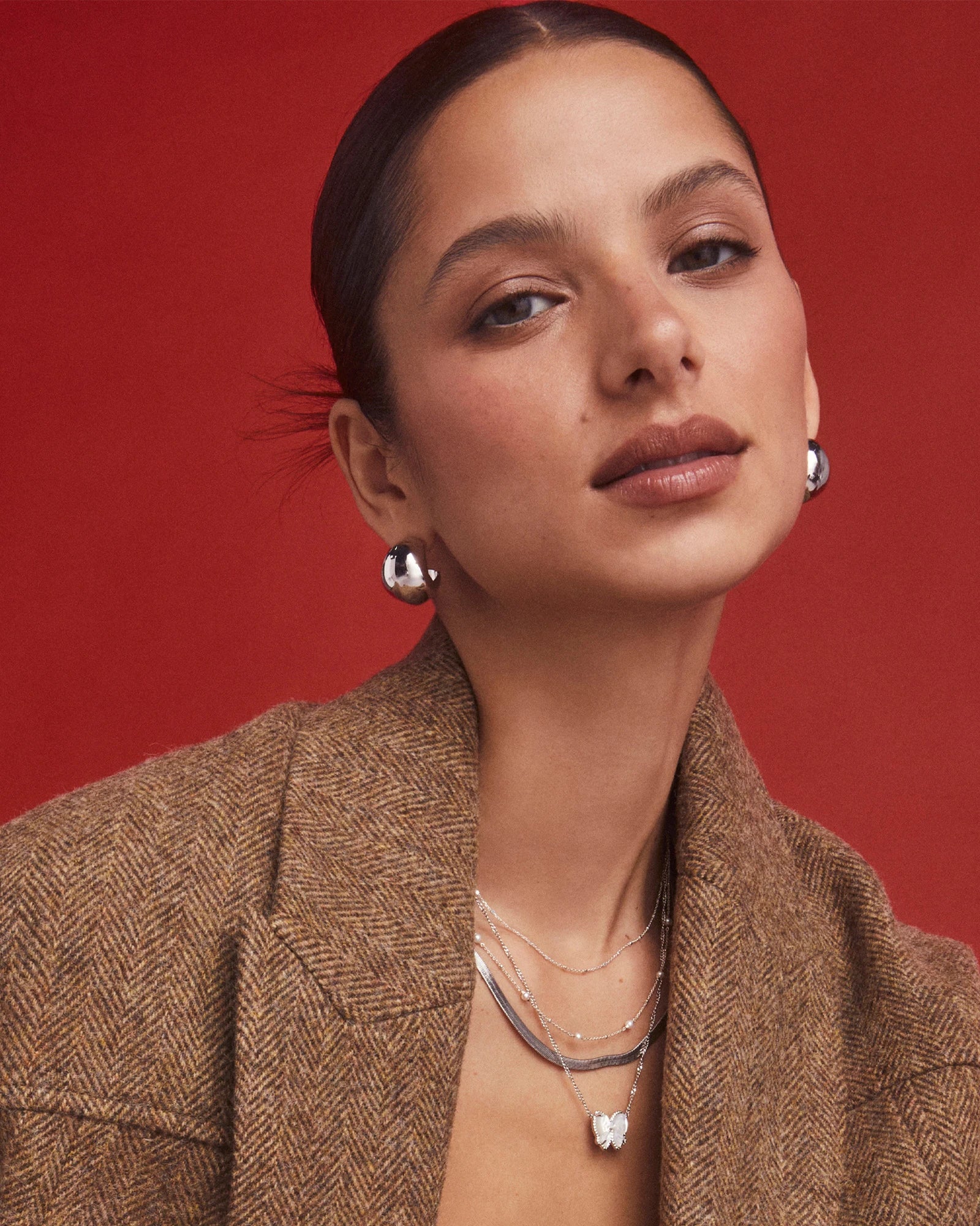 Kaitlin Silver Hoop Earring