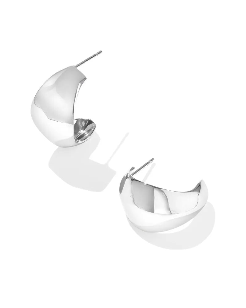 Silver Krista Metal Hoop Earrings