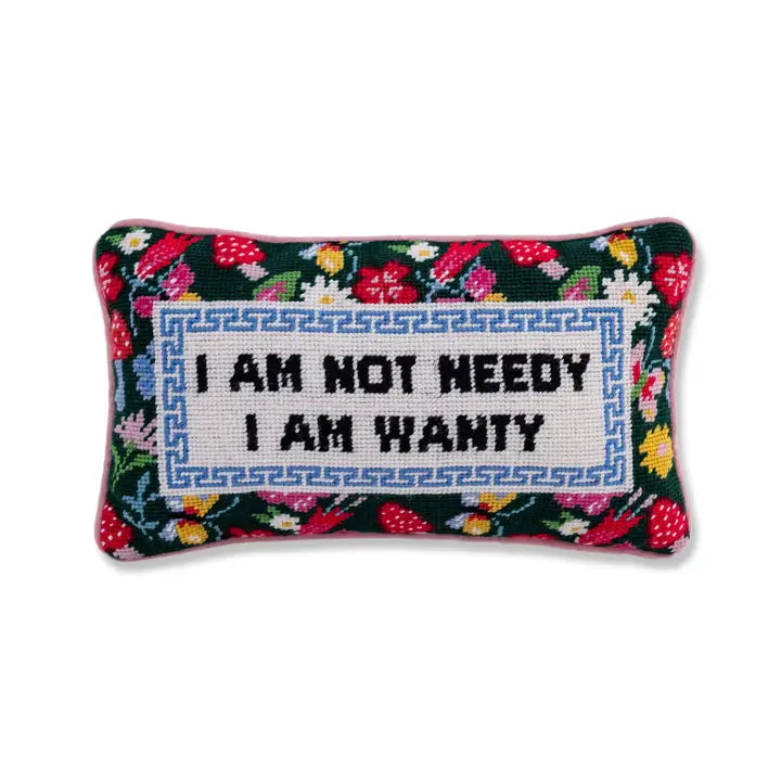 Witty Needlepoint Pillow-Assorted