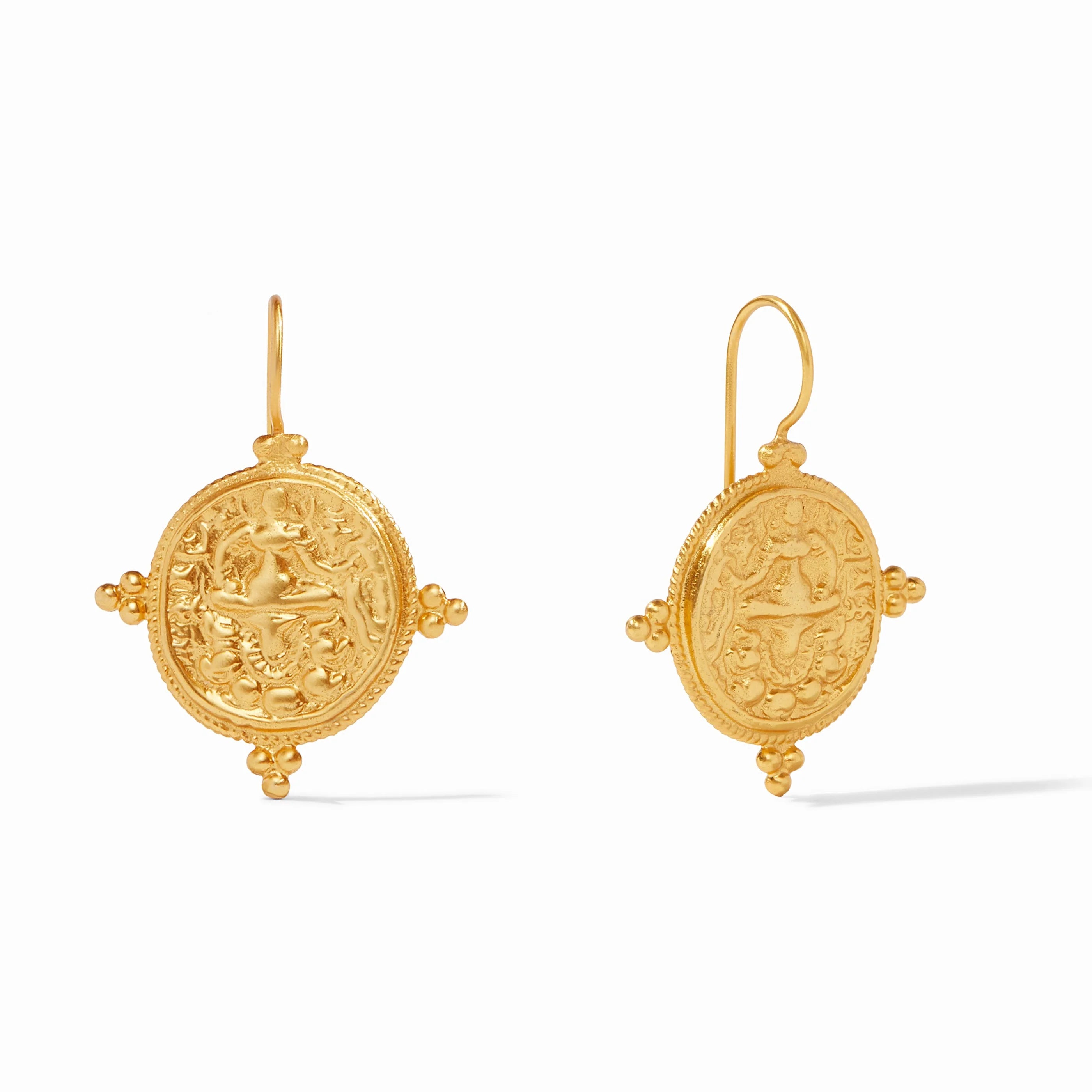 Quatro Coin Gold Earring