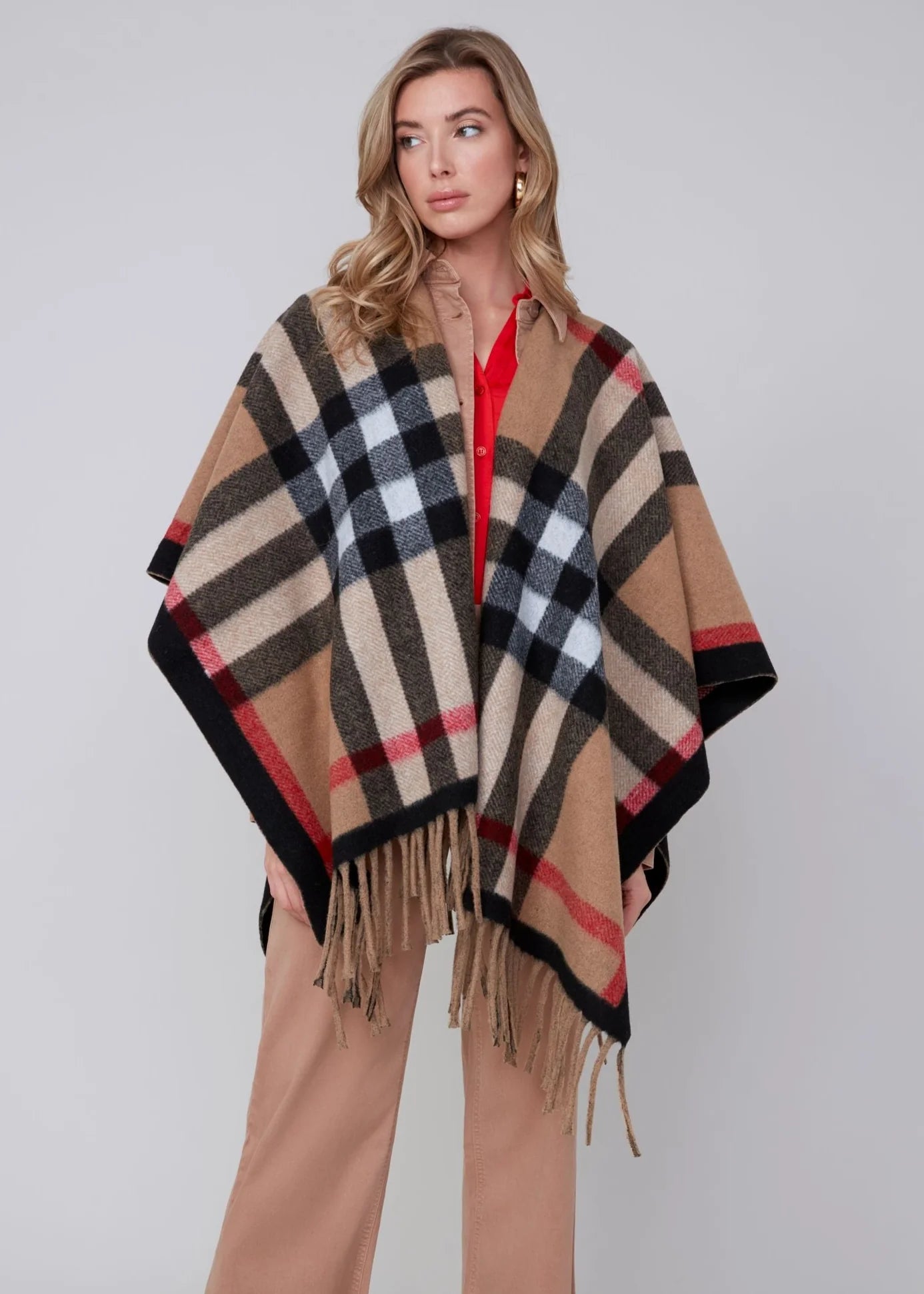 Ruana Plaid Cape