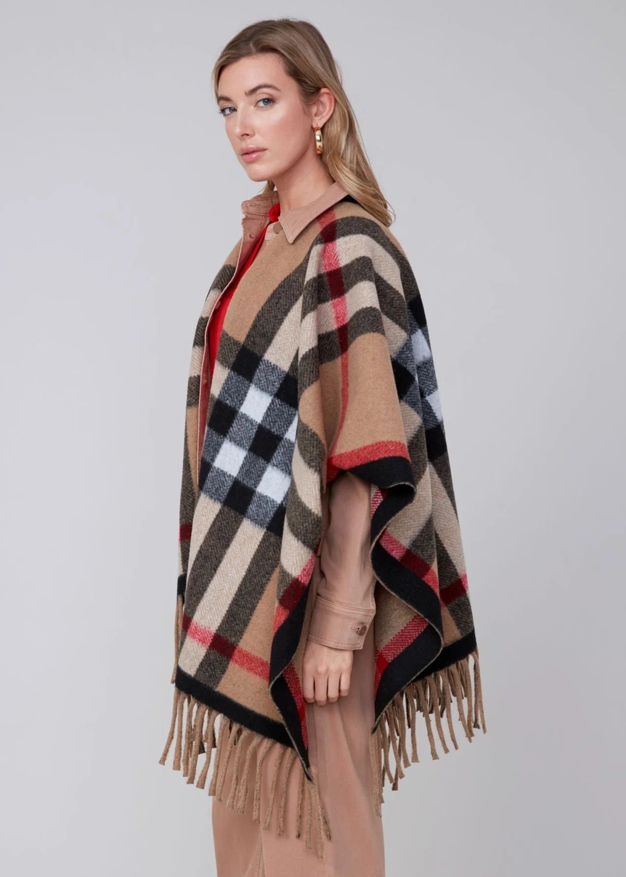 Ruana Plaid Cape