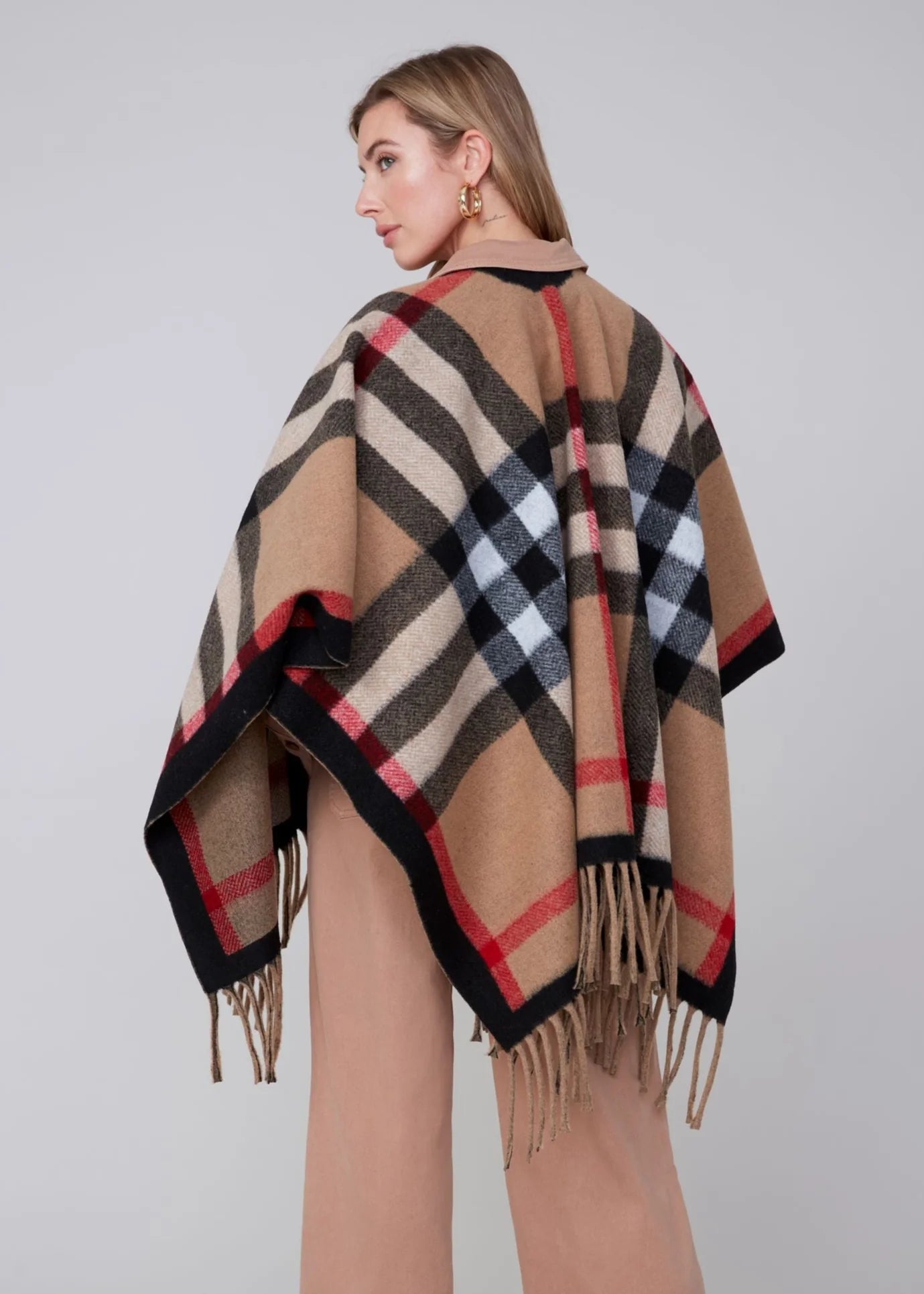 Ruana Plaid Cape