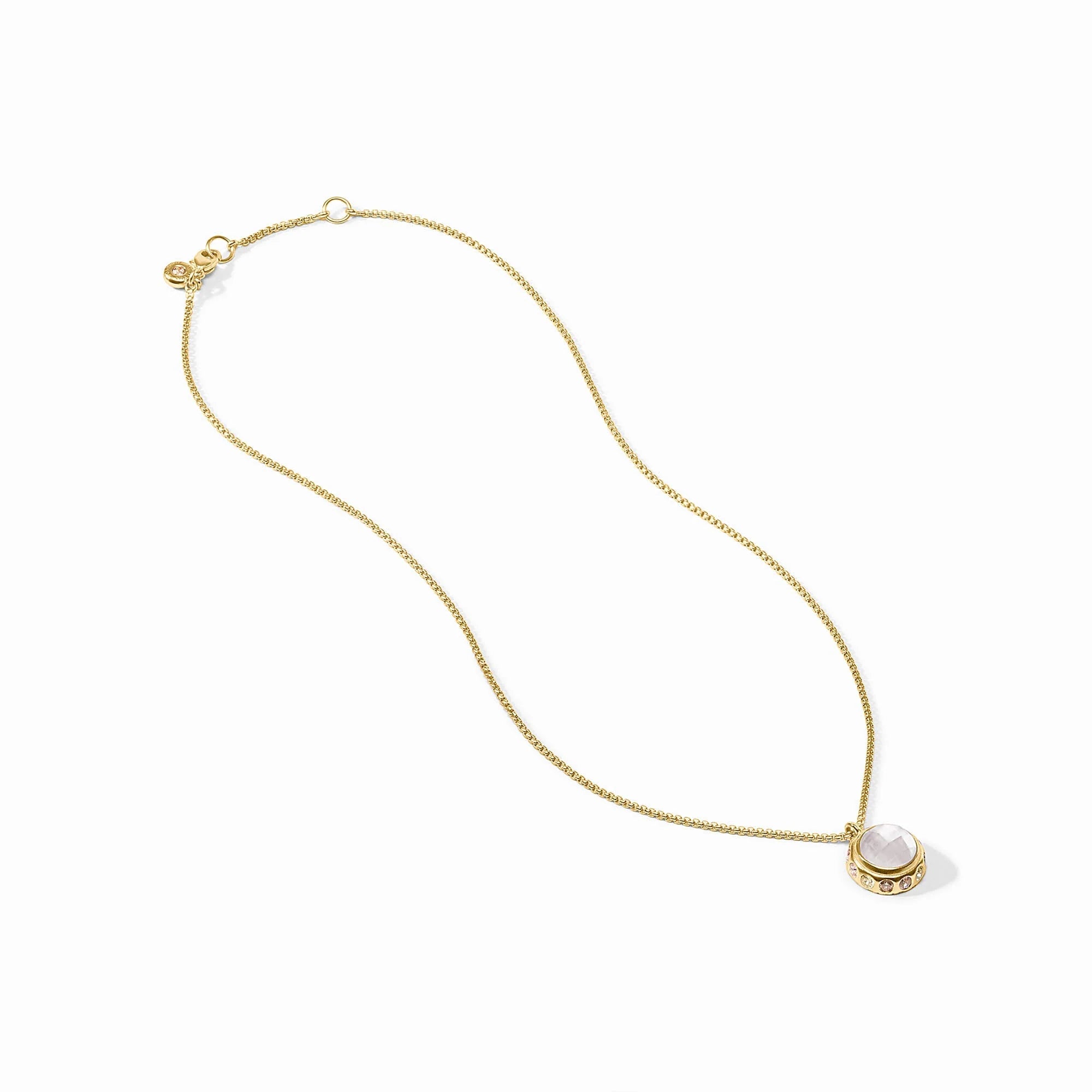 Rainbow Iridescent Clear Crystal Delicate Necklace