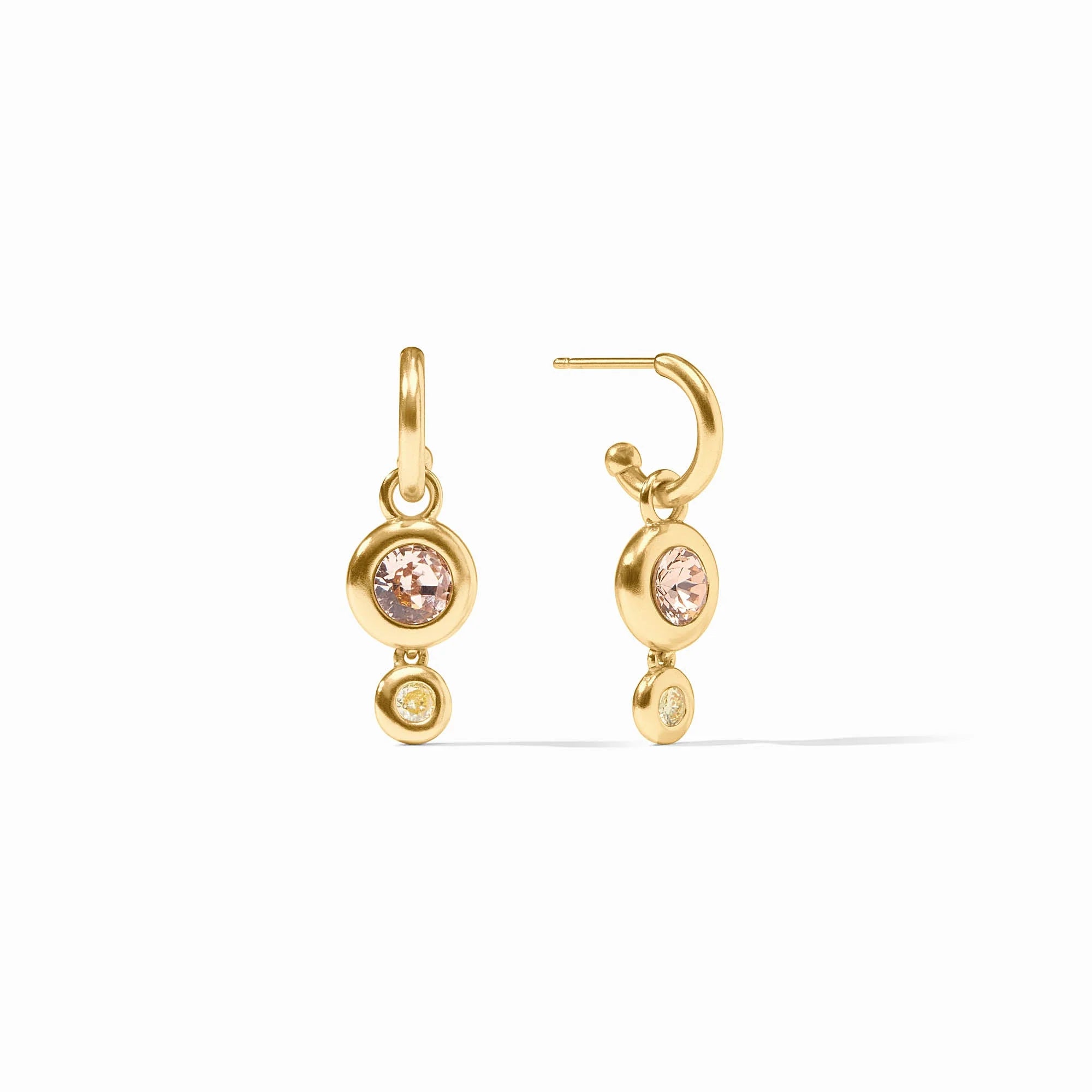 Rainbow Hoop & Charm Champagne Radiance Earring