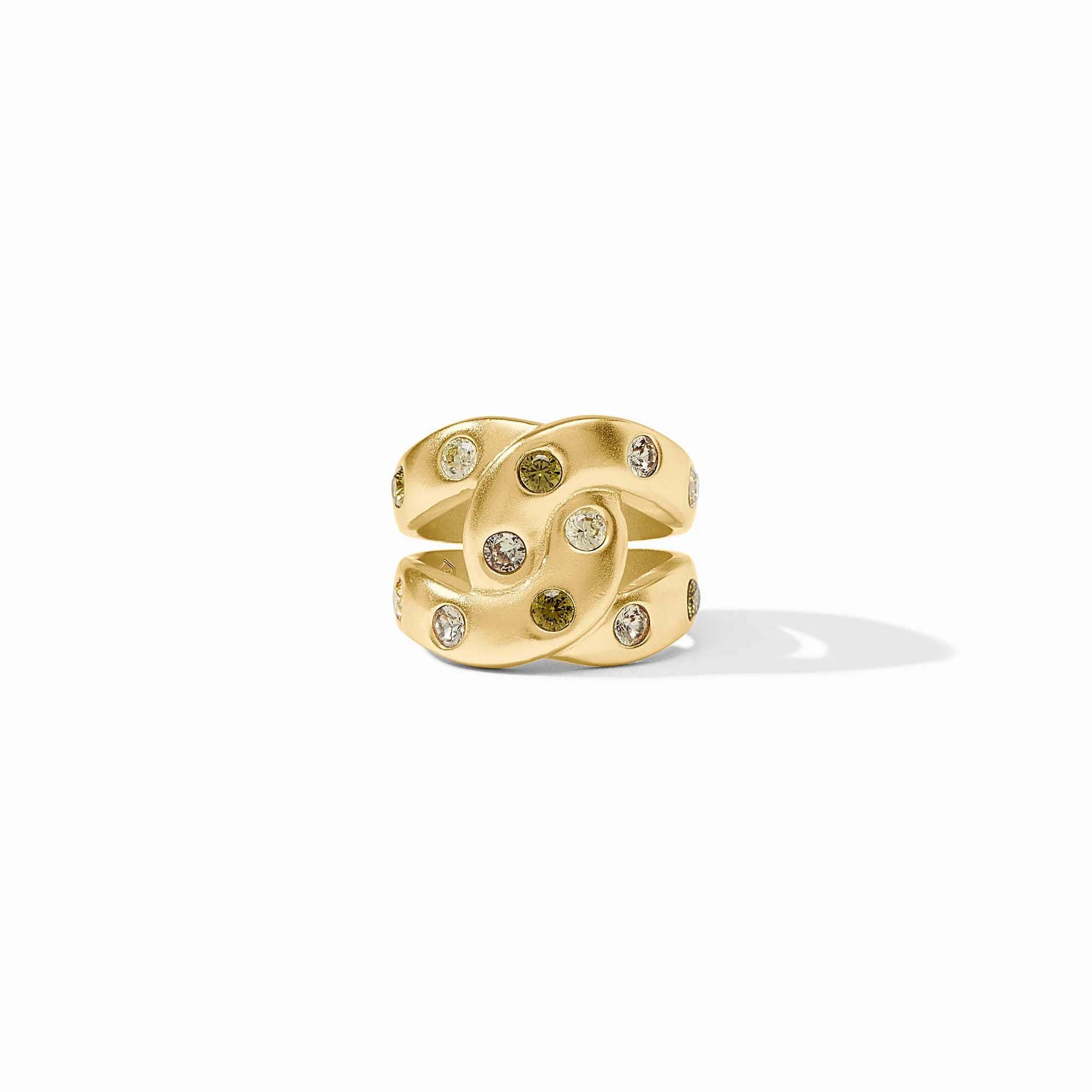 Rainbow Shades Of Jade Infinity Ring-Size 8