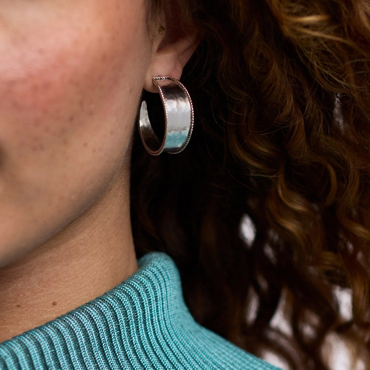 Savoy Medium Silver Hoop