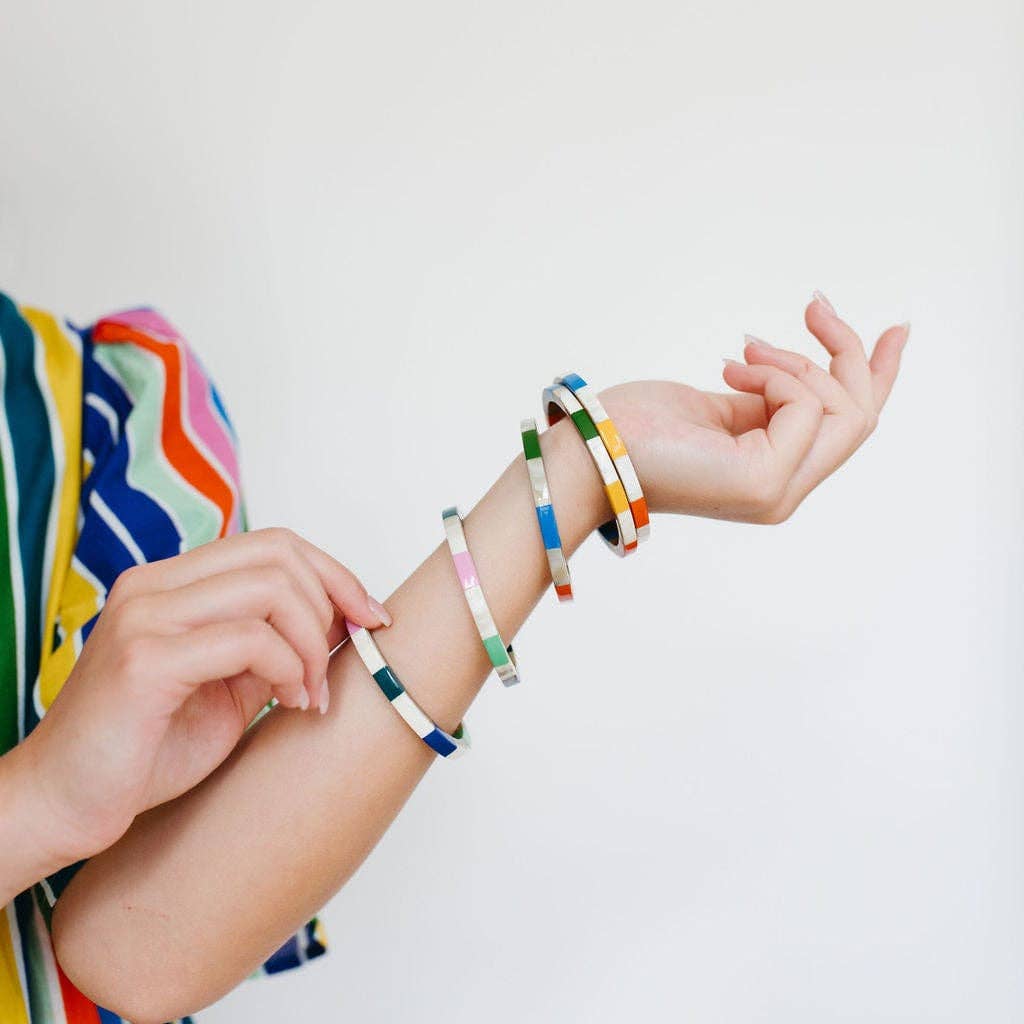 Watercolor Tile Bangle Set