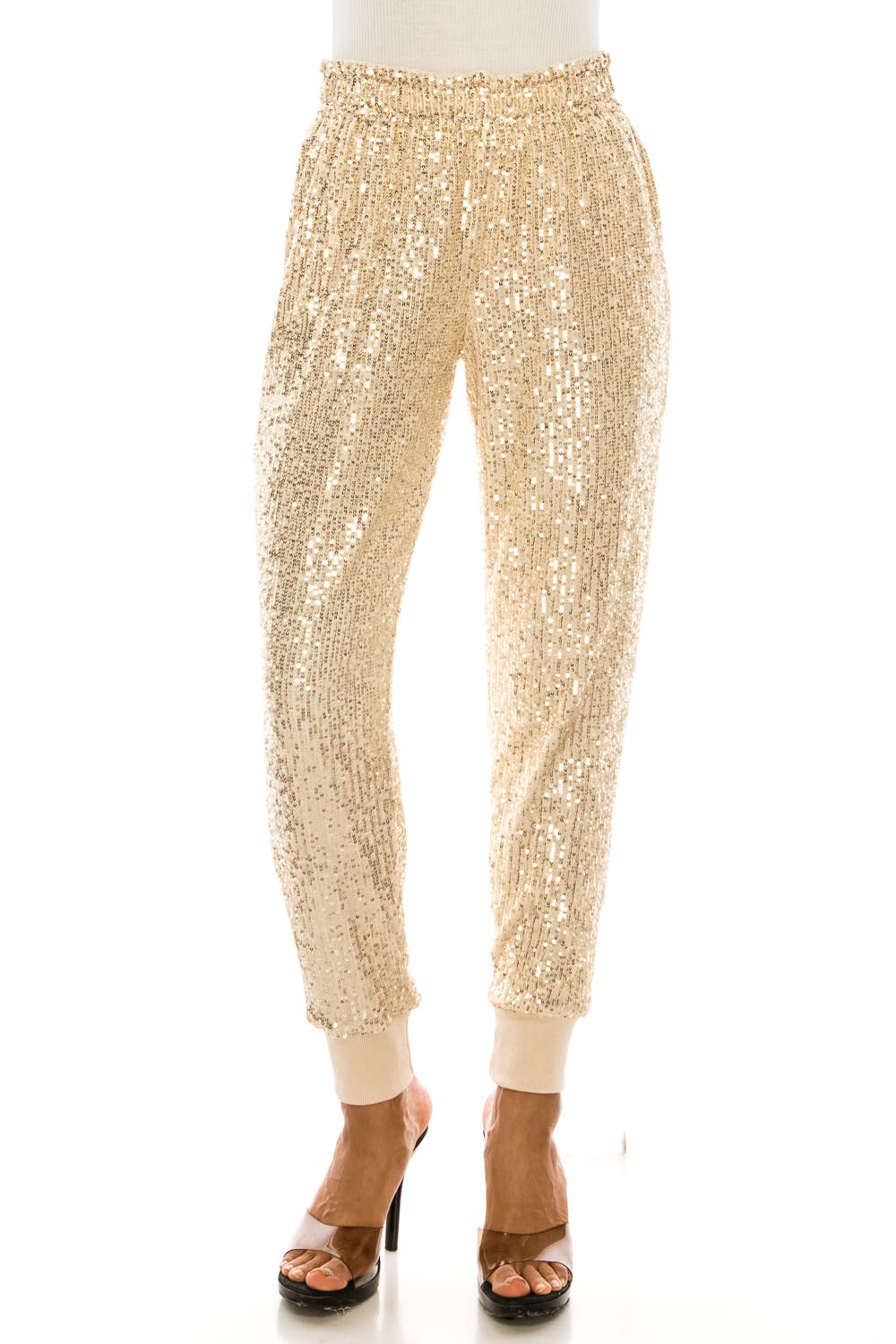 Sequin Jogger Pants –