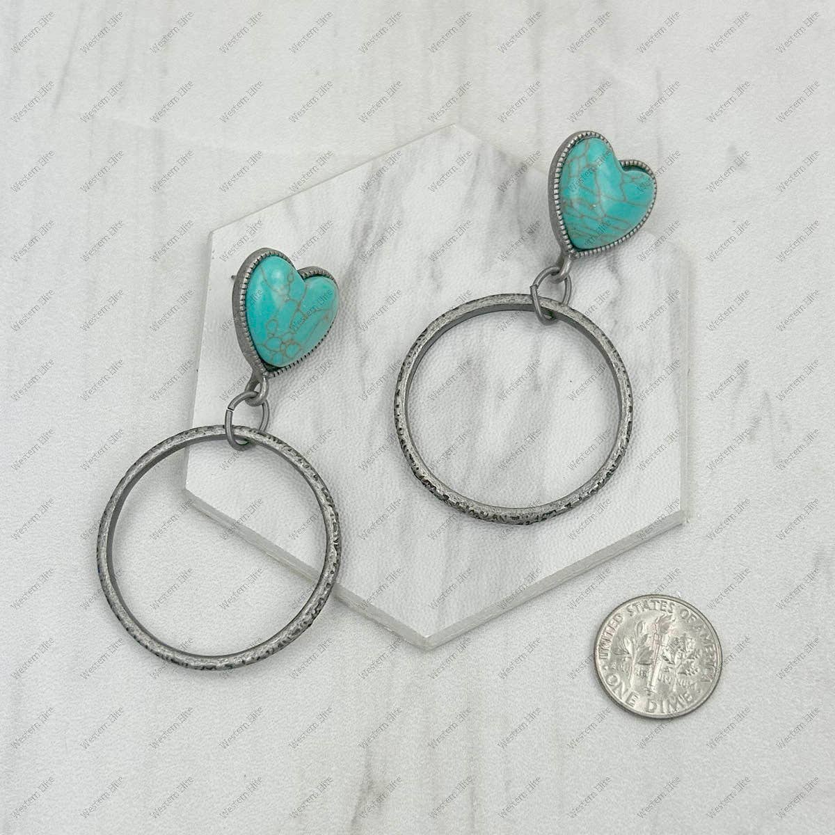 Turquoise Heart Earrings