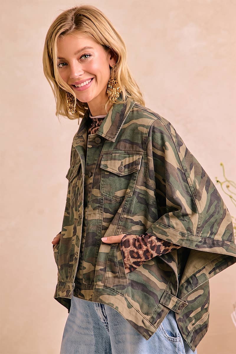 Camo Oversize Trucker Jacket