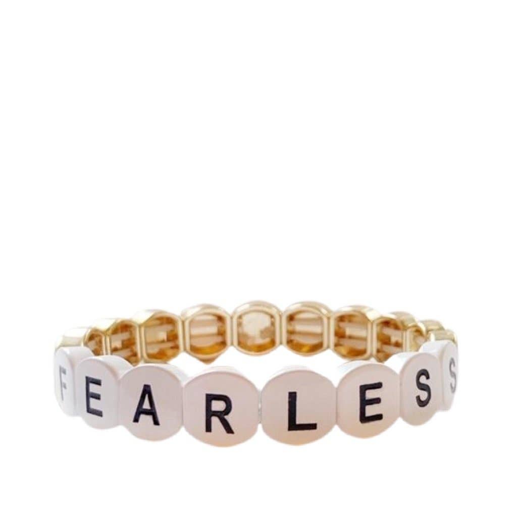 Wholesale Word Tile Bracelet - Fearless/Smile