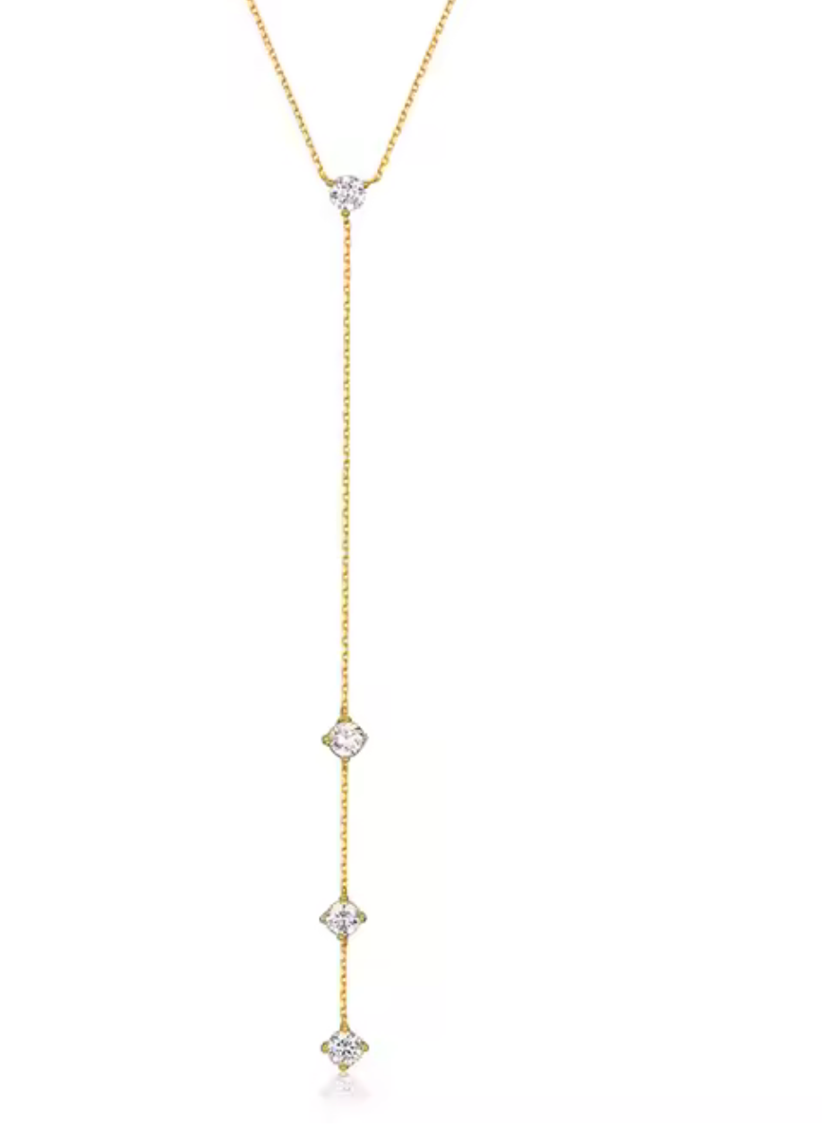 Luster Minimalist Gold Lariat Necklace-