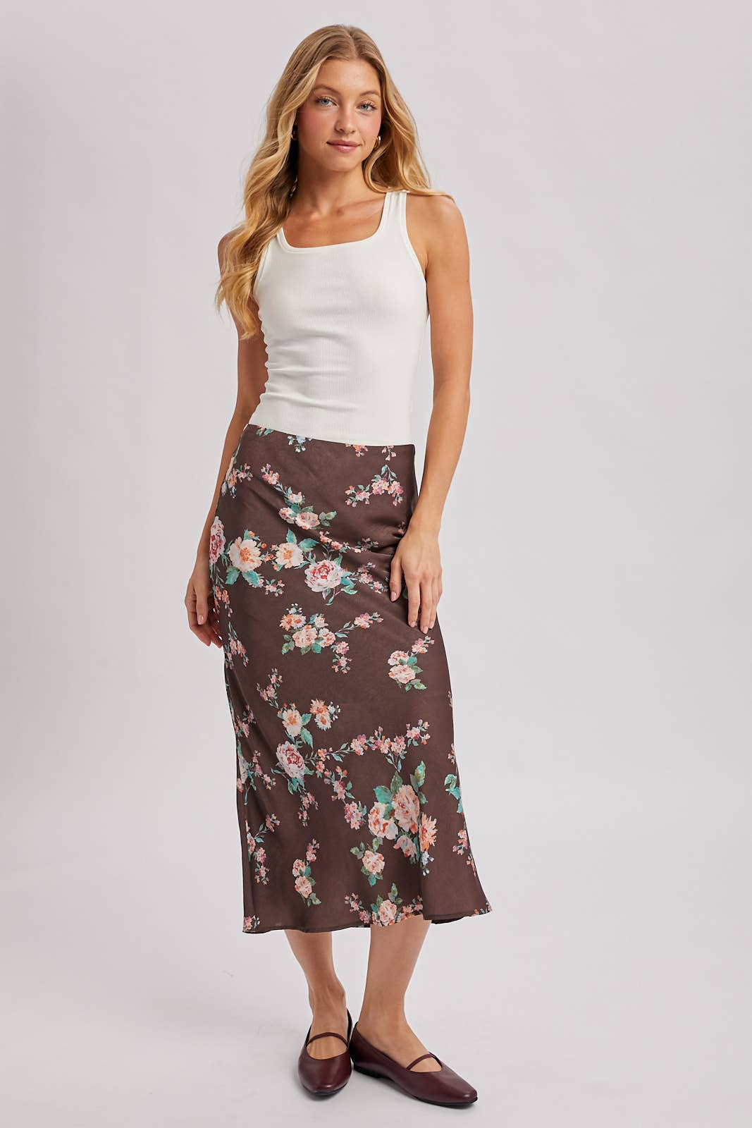 FLORAL MIDI SKIRT