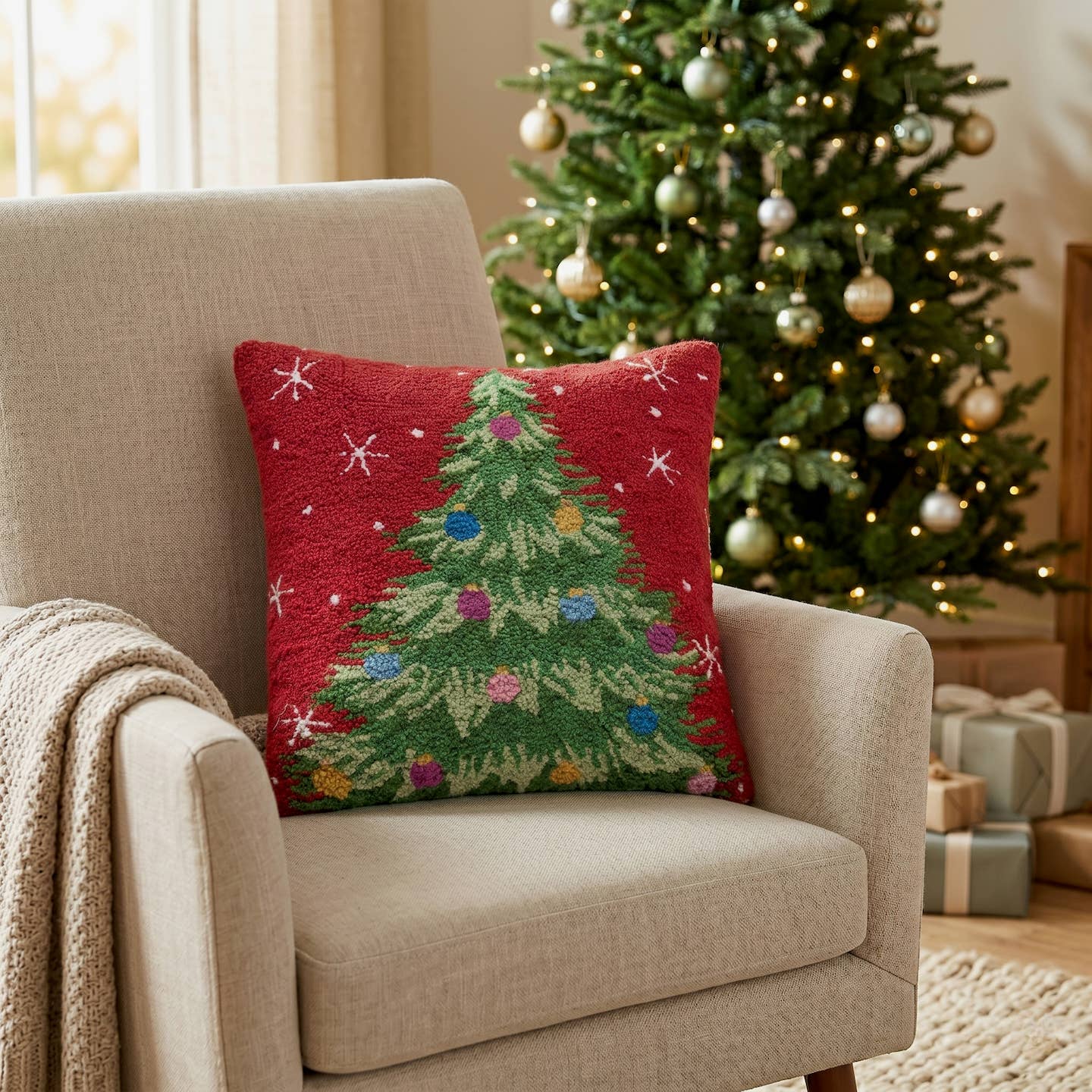 Christmas Tree Hook Pillow -
