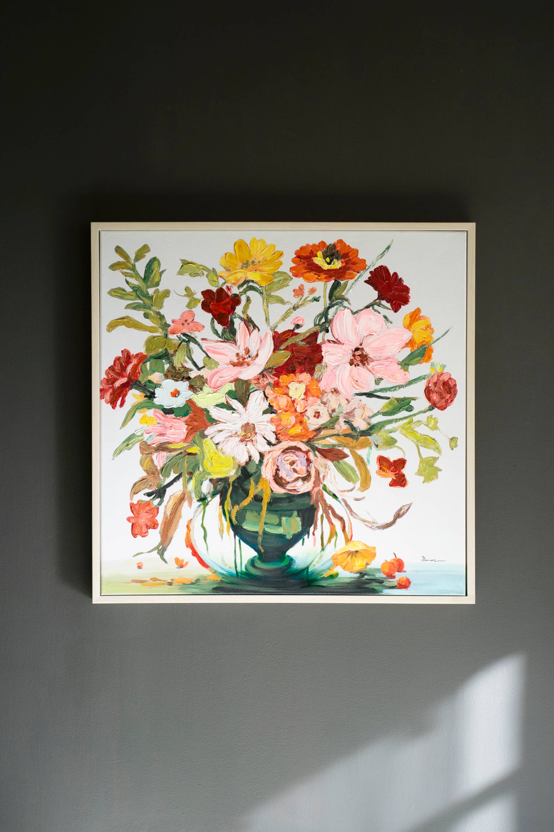 FRAMED ACRYLIC PAINTING - FLORAL