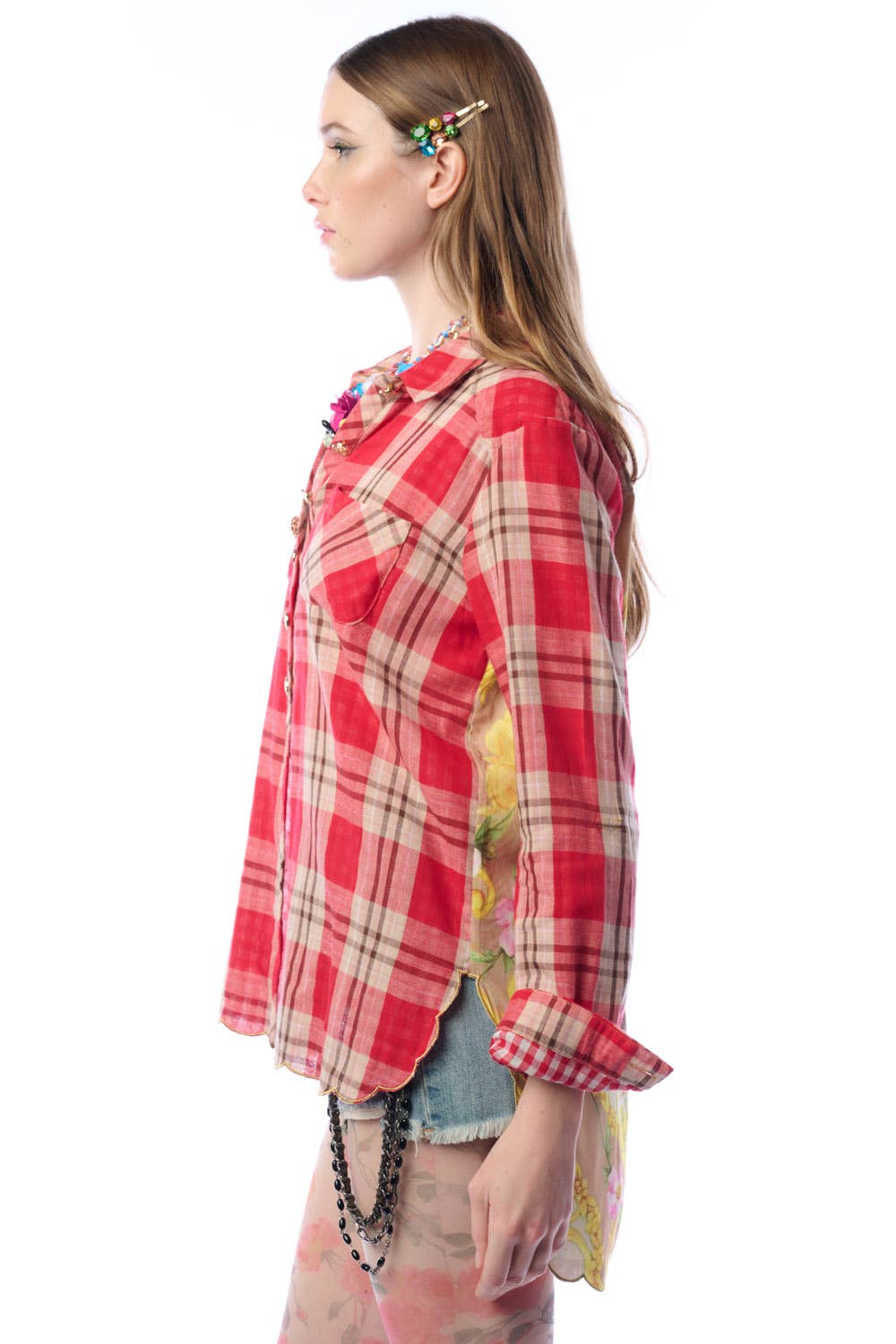 Western Babe Shirt -Plaid Horse Artistic