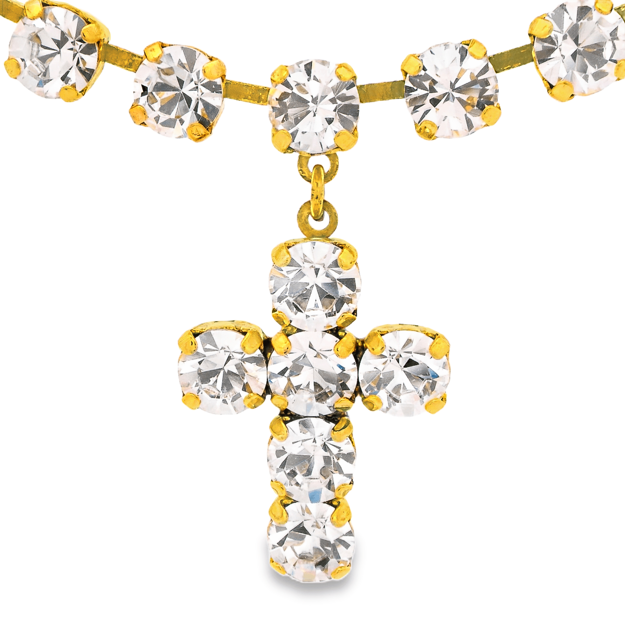 Baby Donatella Necklace in Antique Gold / Clear
