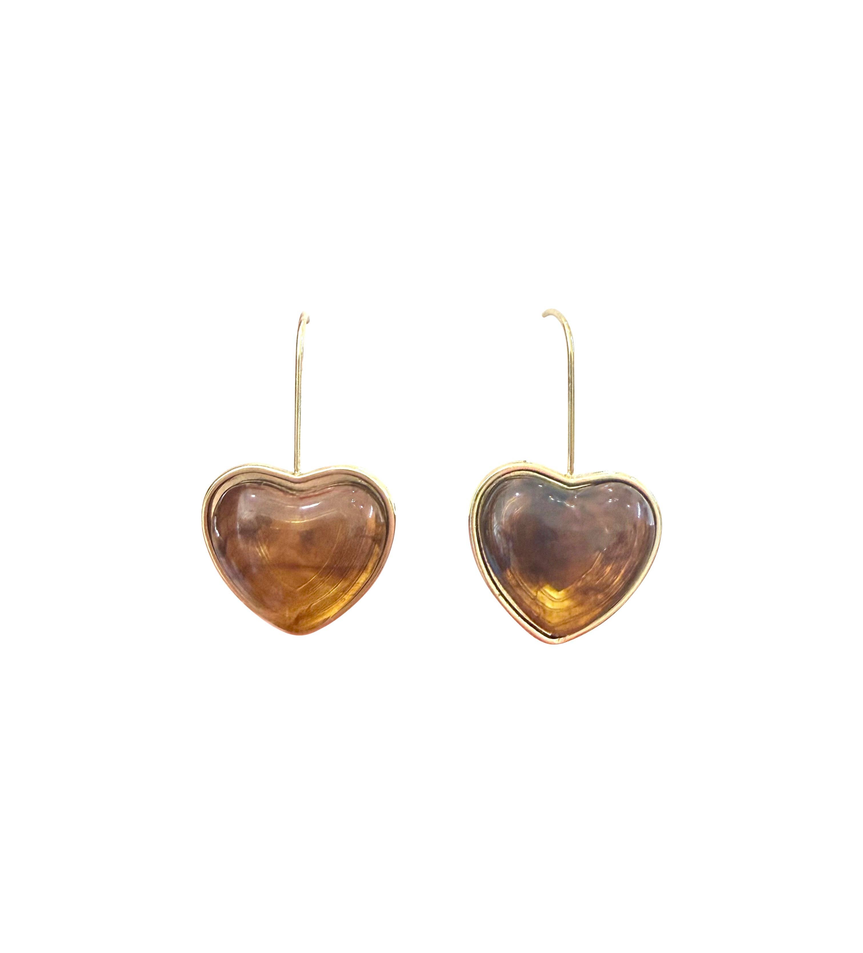 Melly Heart Earrings - Tortoise