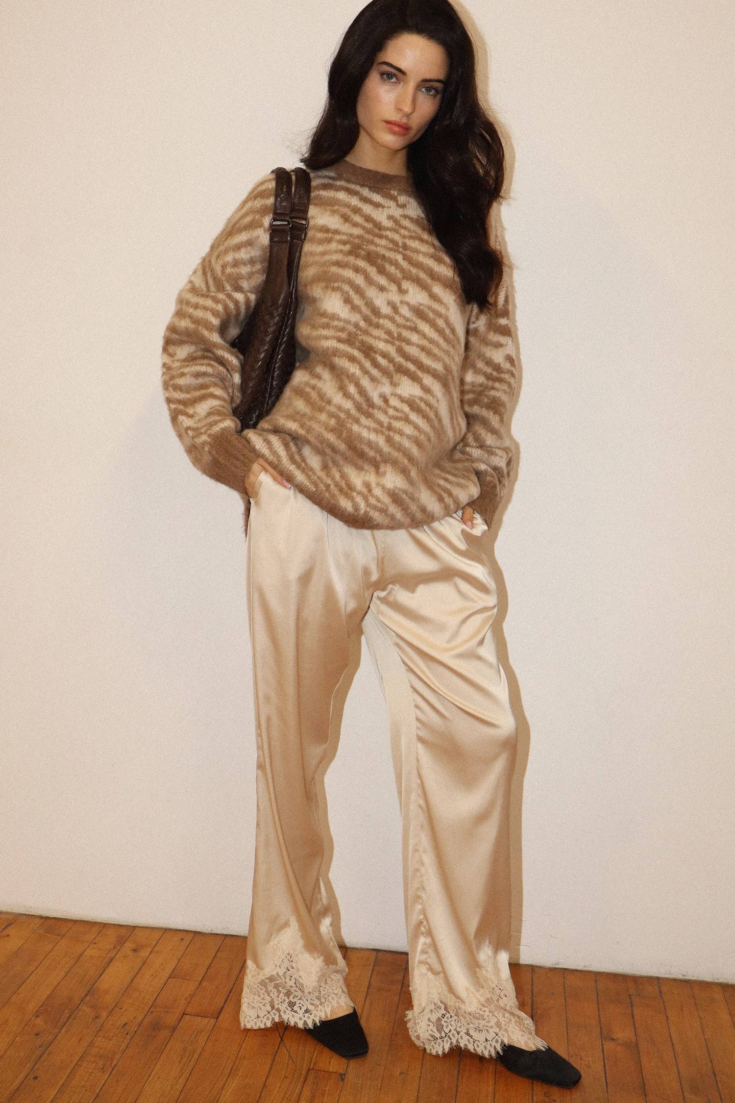 Brushed Zebra Knit Sweater