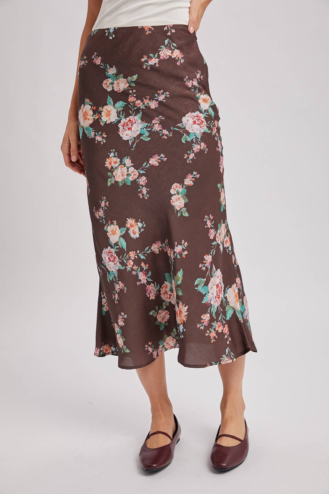 FLORAL MIDI SKIRT