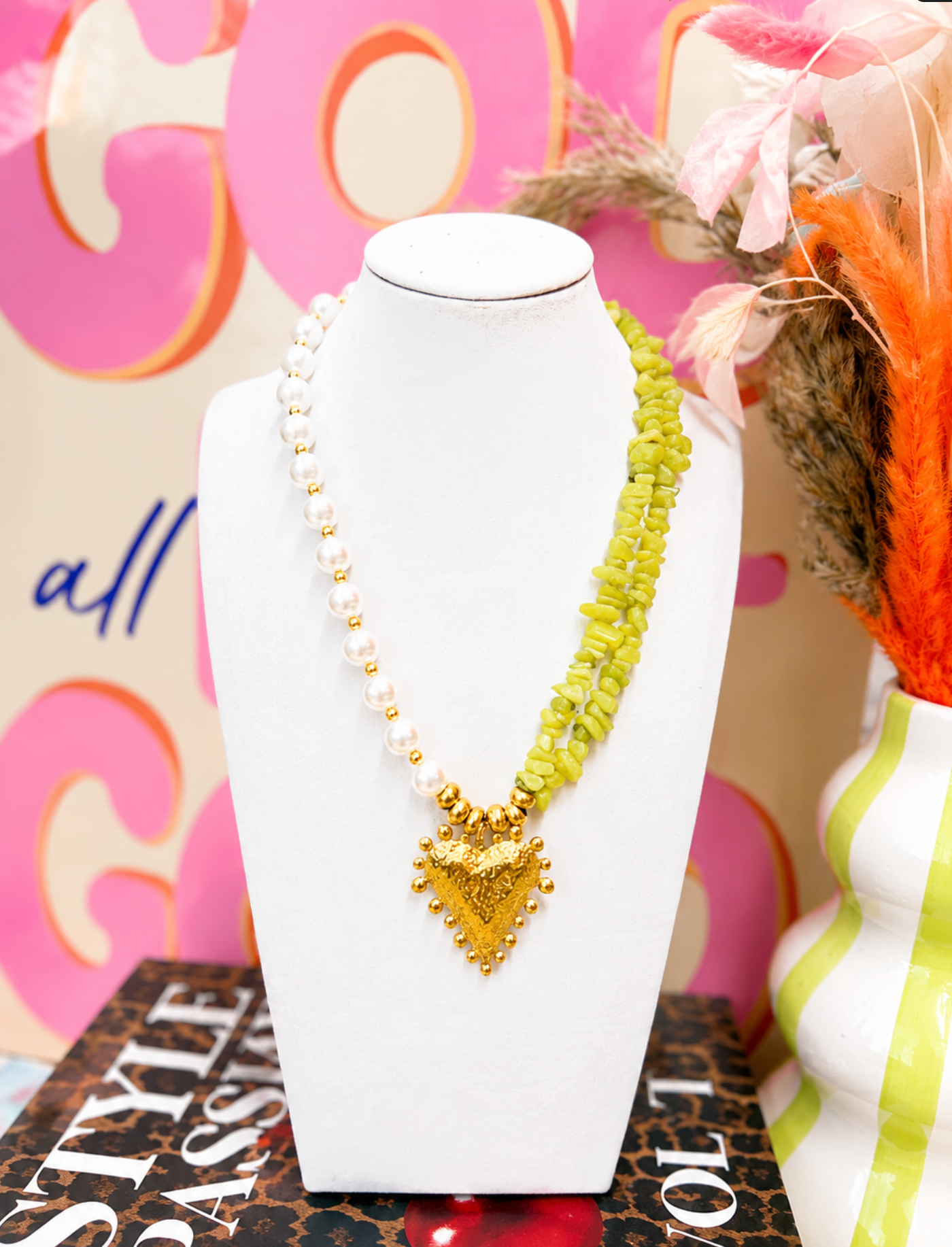 Meadow Pearl Heart Necklace
