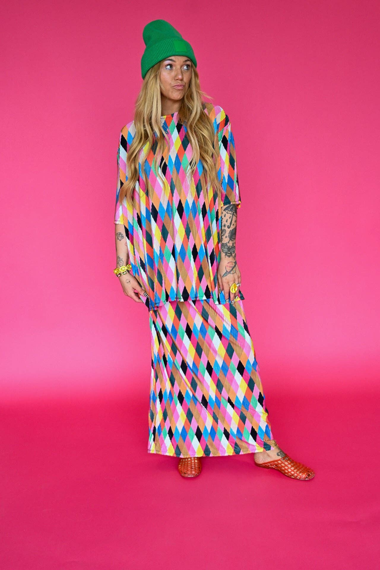 Wild Card Plisse Maxi Skirt Set