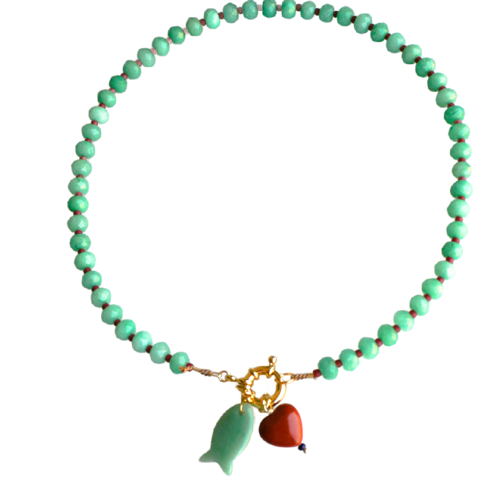 Heart & Fish Charm Necklace