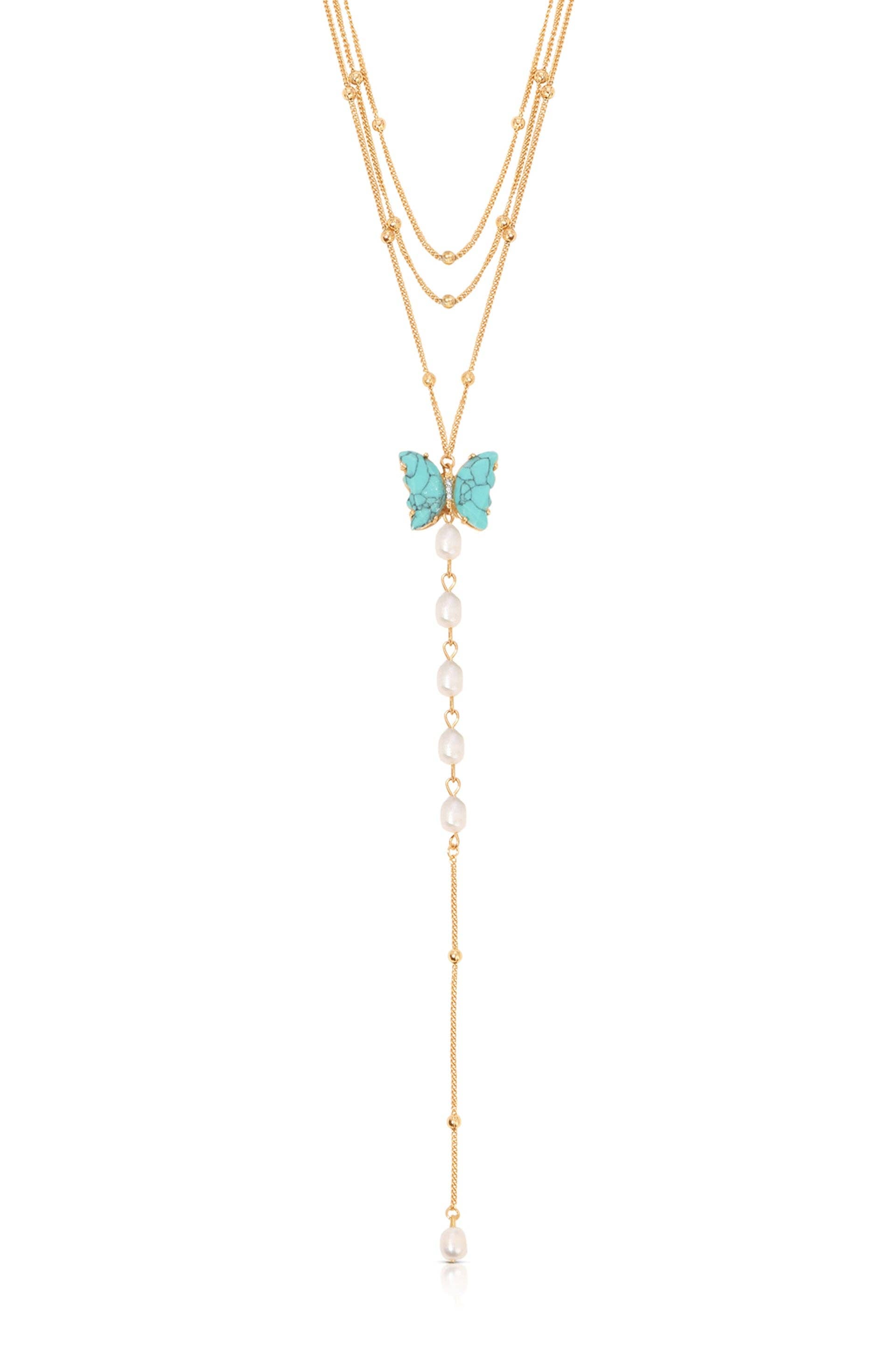 Turquoise Butterfly Lariat