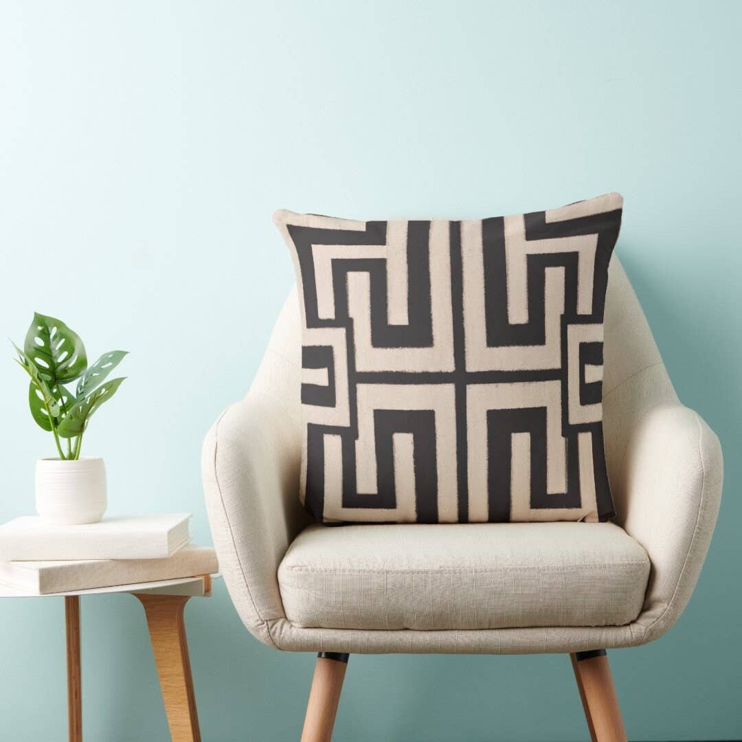 Decorative Abstract Modern Art Geometric Throw Pillow Brown