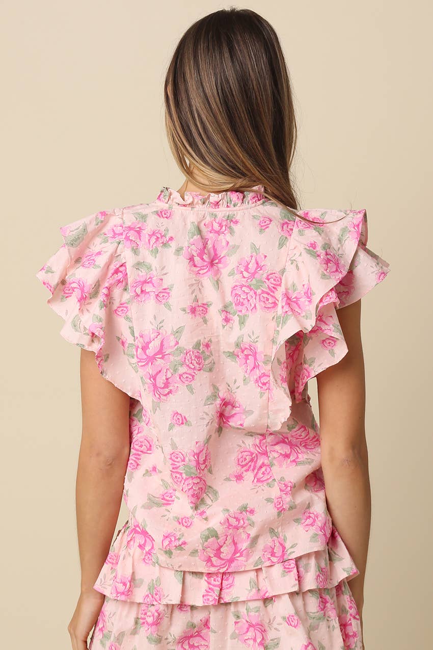 Bria Rosy Cascade Ruffle Set- Sold Separately