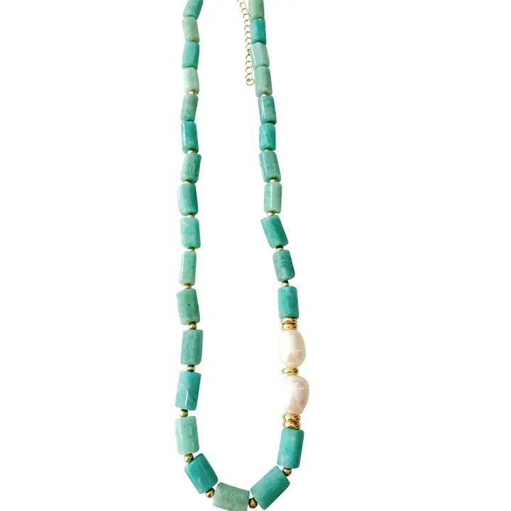 Cloud Mint Beaded Necklace