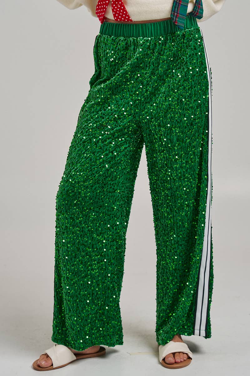 VELVET SEQUINS Pants- Assorted