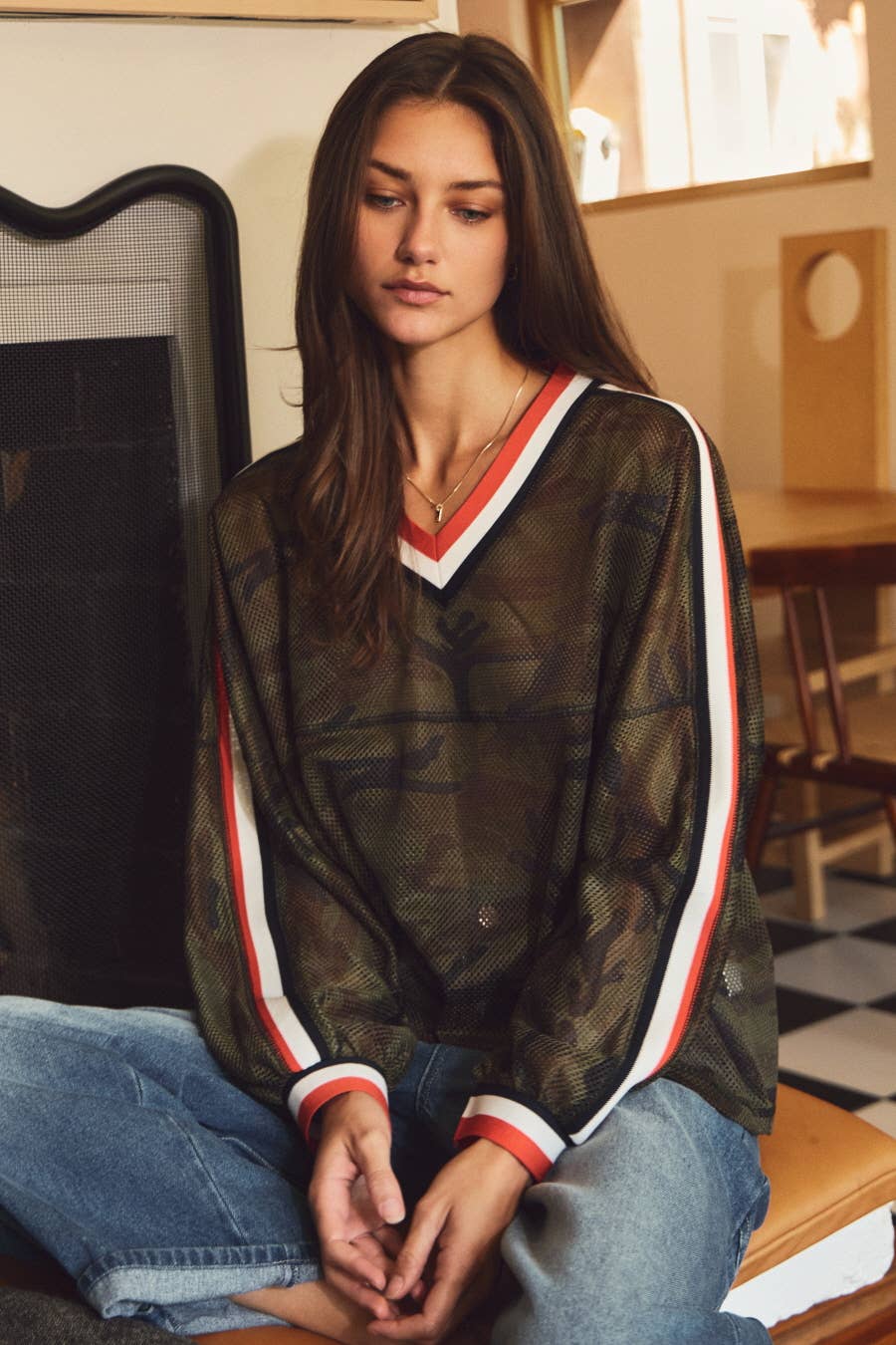Camouflage Mesh Pullover