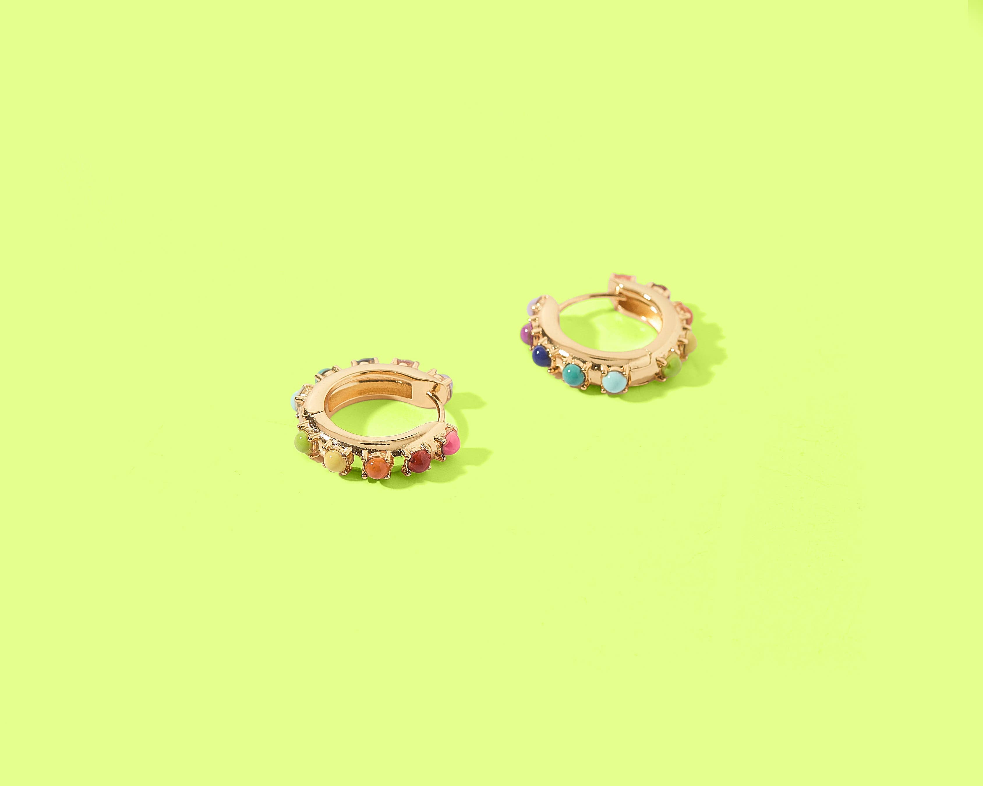 Huggie Earrings - Colorful Beads - Miley