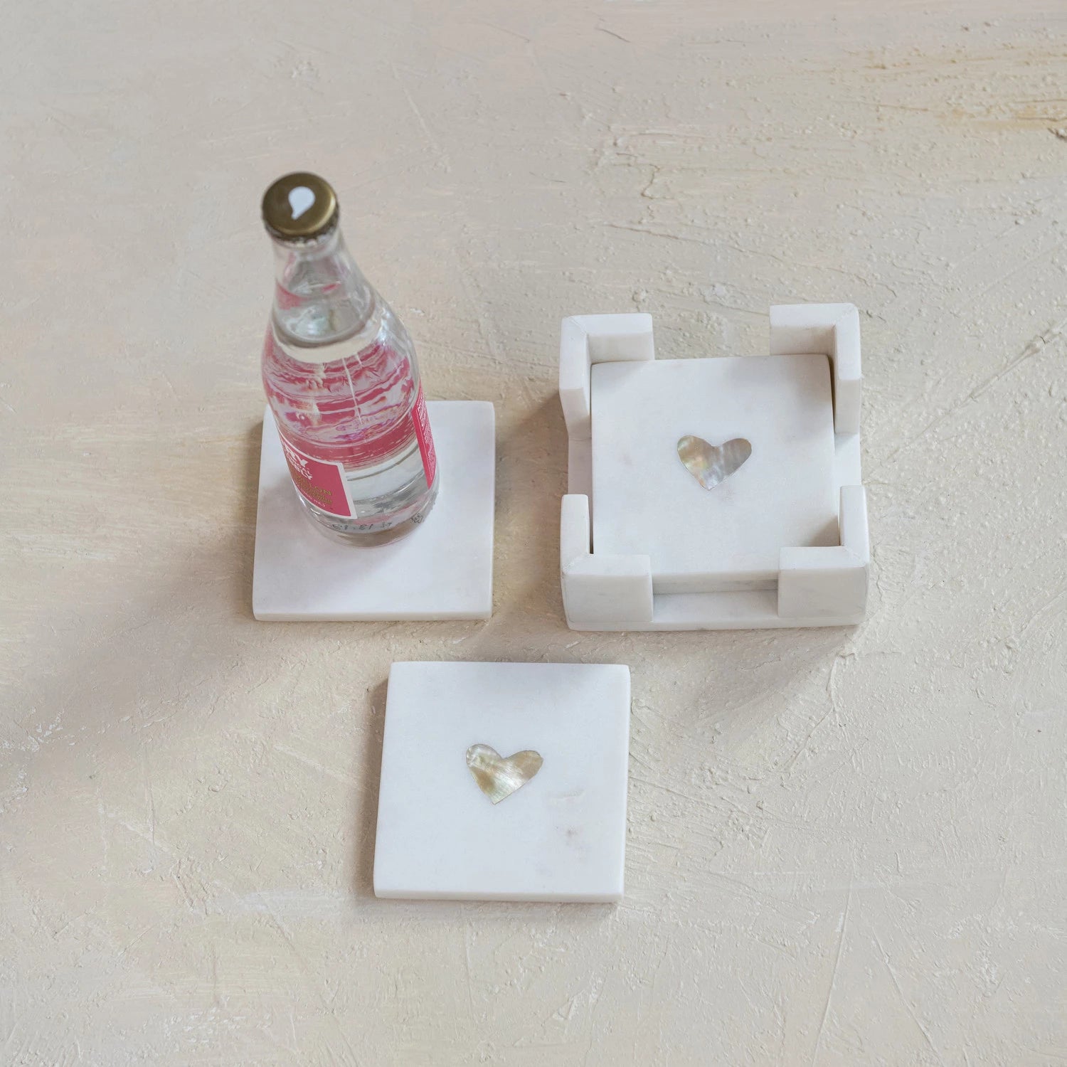 Heart Marble Coaster Set