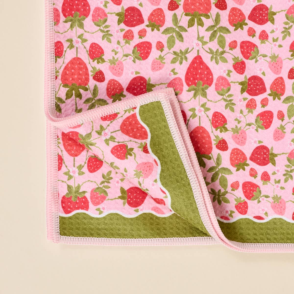 Waffle Tea Towel-Strawberry Fields