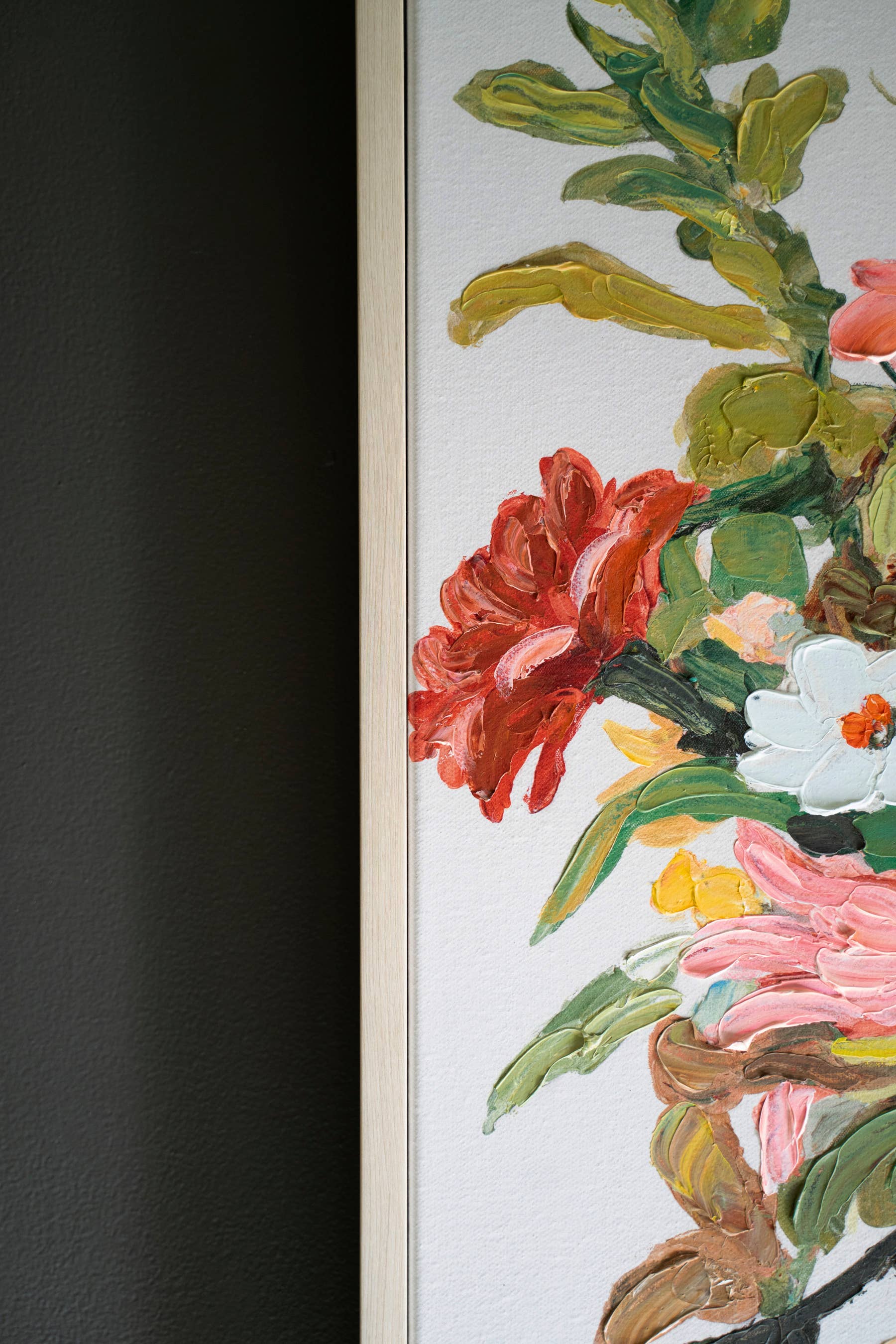 FRAMED ACRYLIC PAINTING - FLORAL