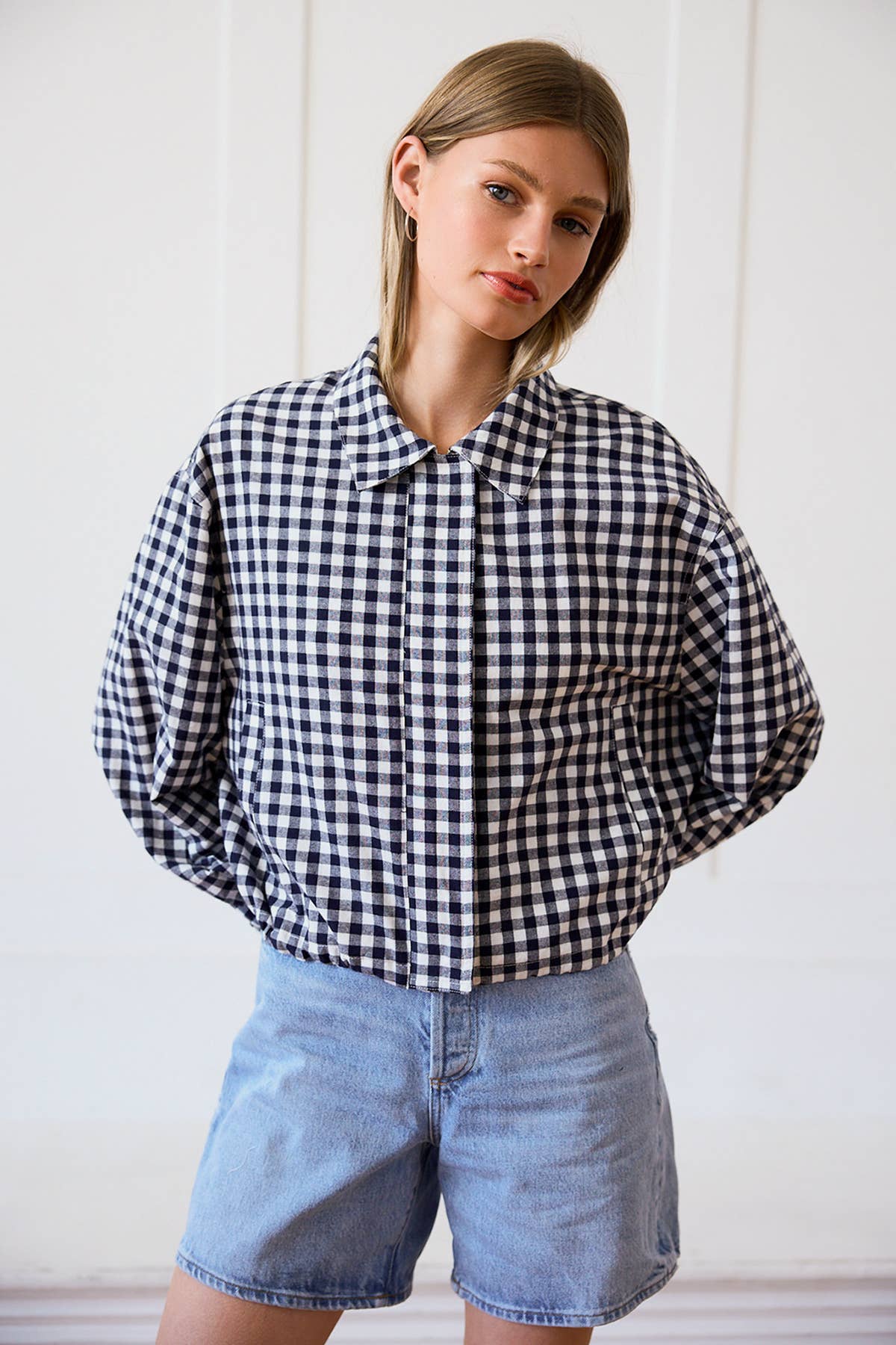 Gingham Zip Jacket -