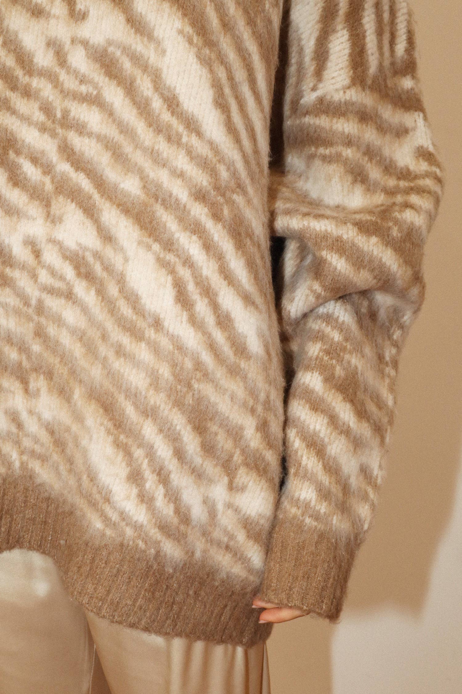 Brushed Zebra Knit Sweater