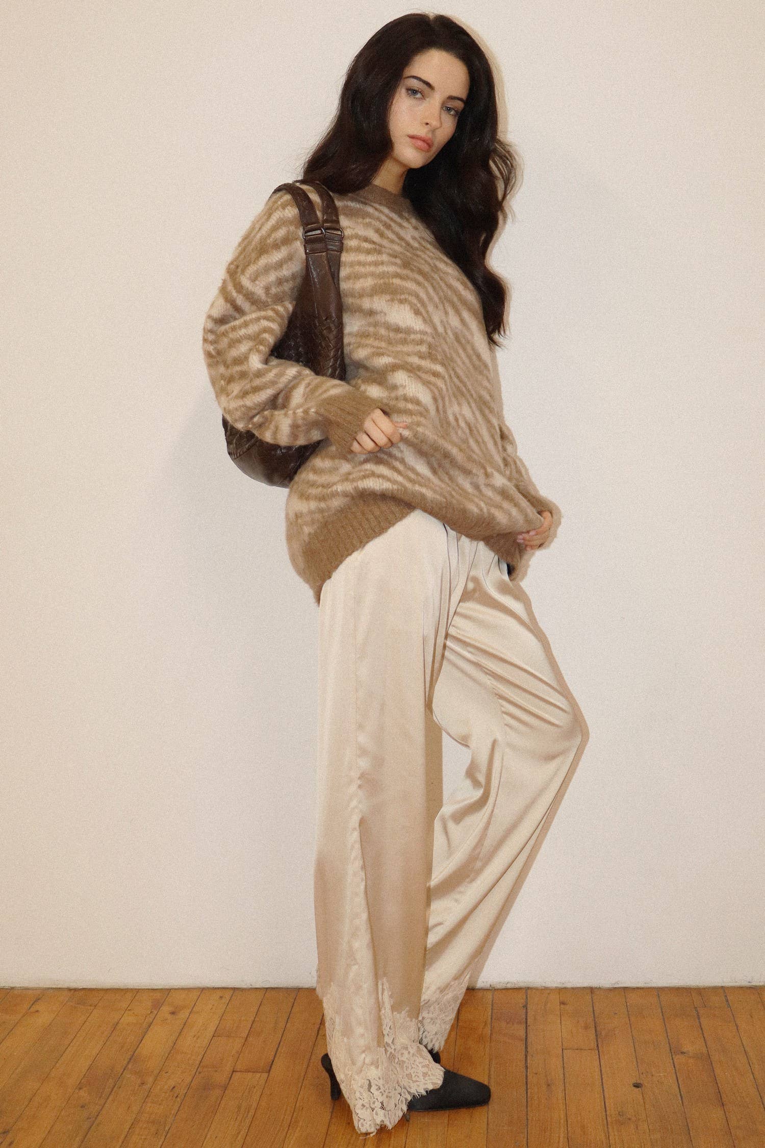 Brushed Zebra Knit Sweater