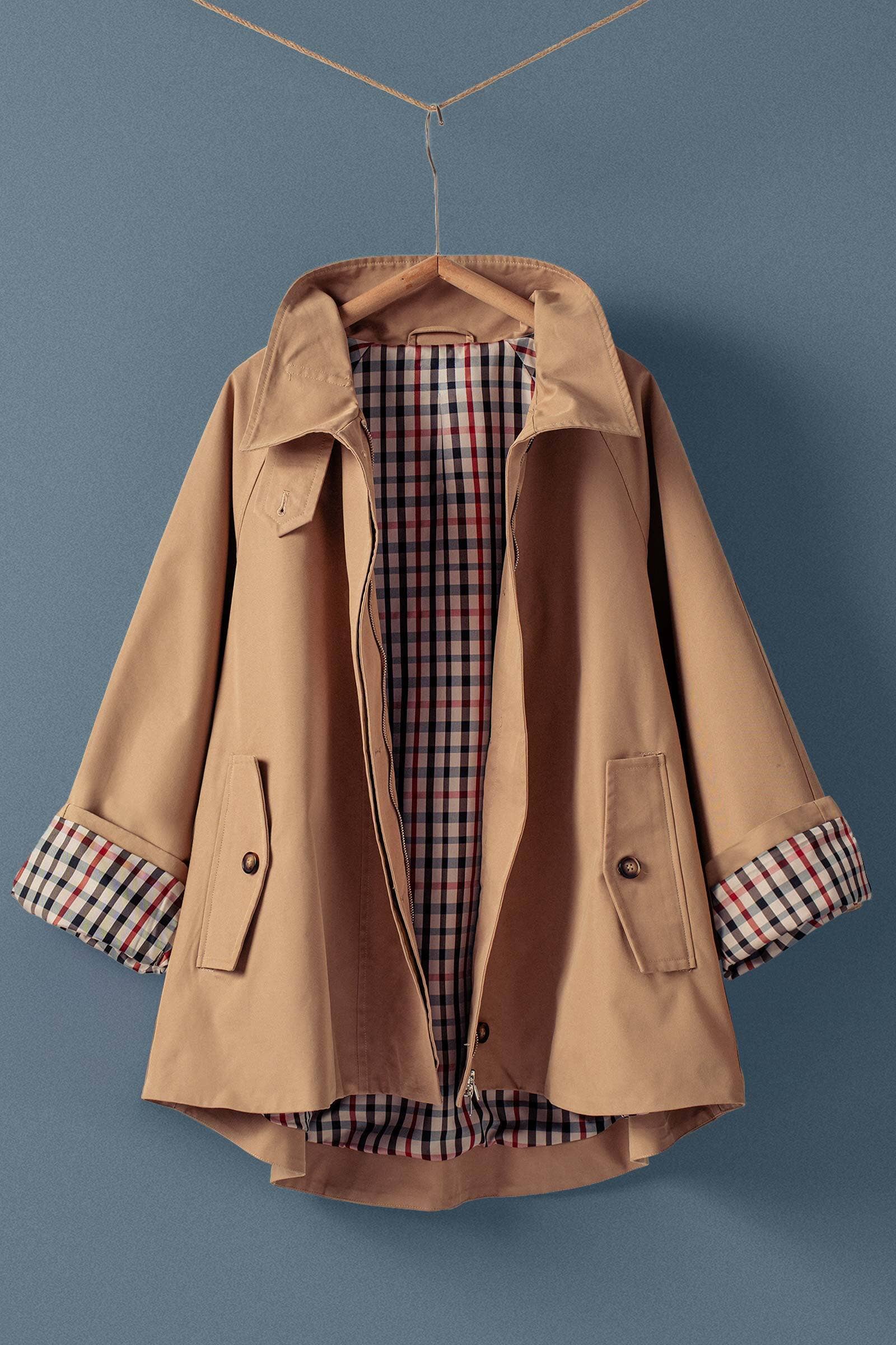 Modern A-Line Trench Jacket